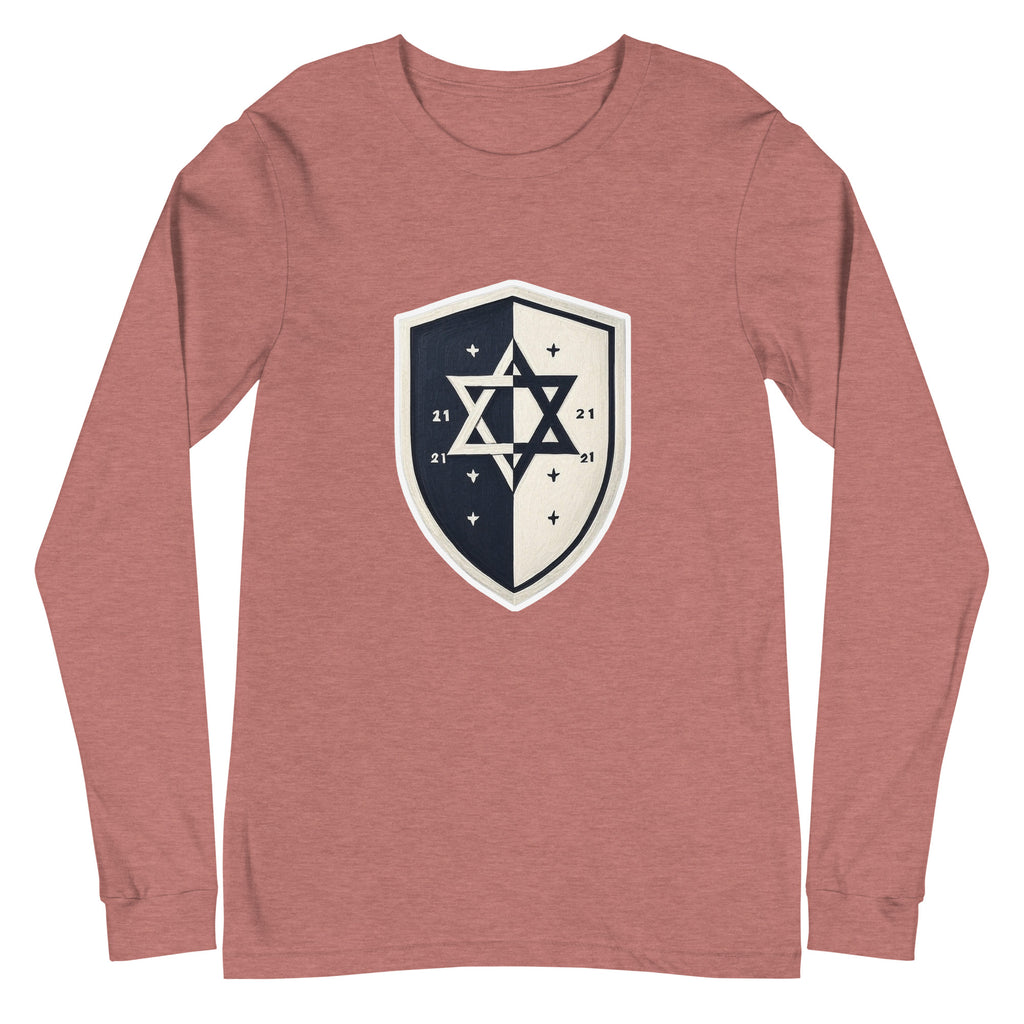 Black and White Shield Unisex Long Sleeve Tee - American Zionist