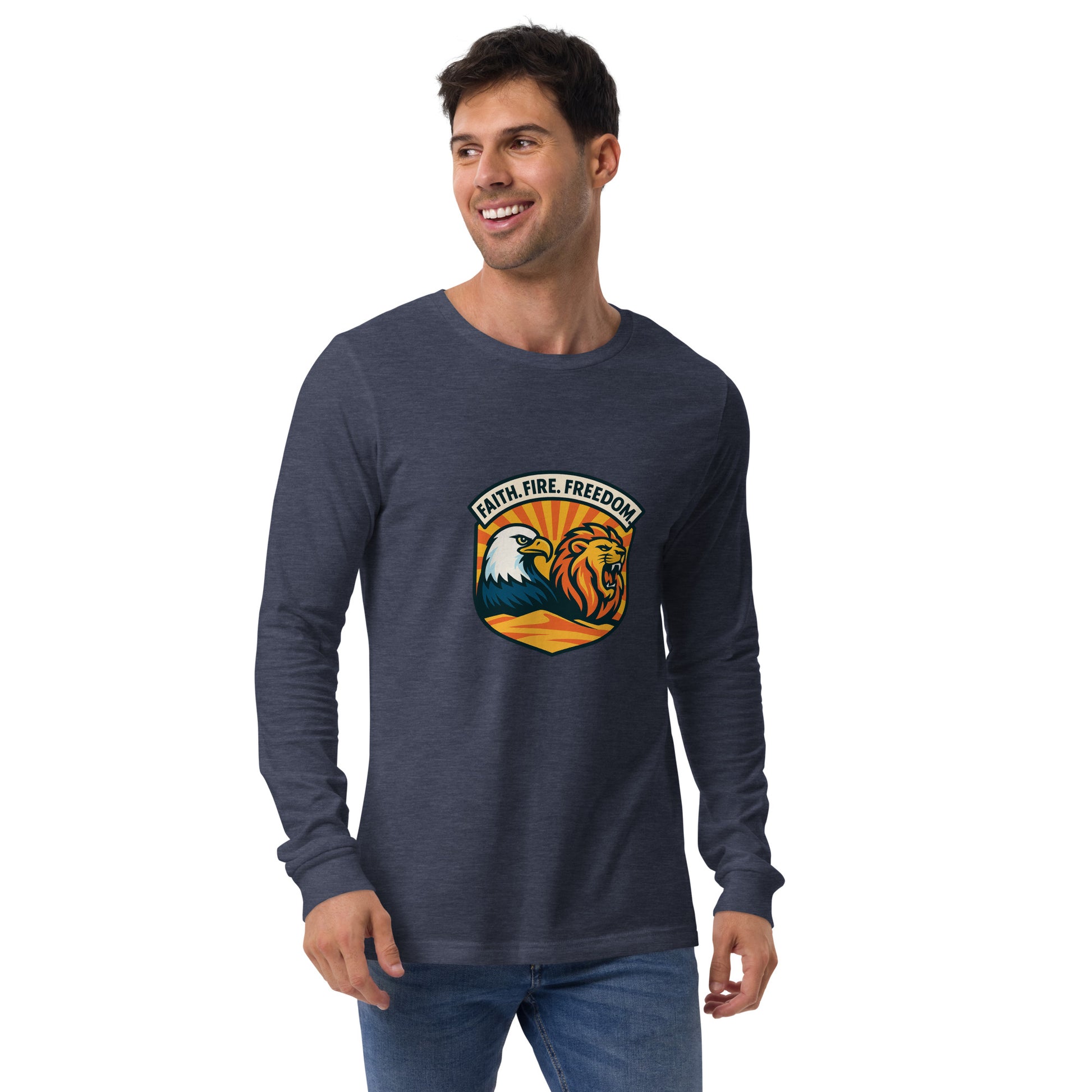 Lions Eagles Rise Unisex Long Sleeve Tee - American Zionist