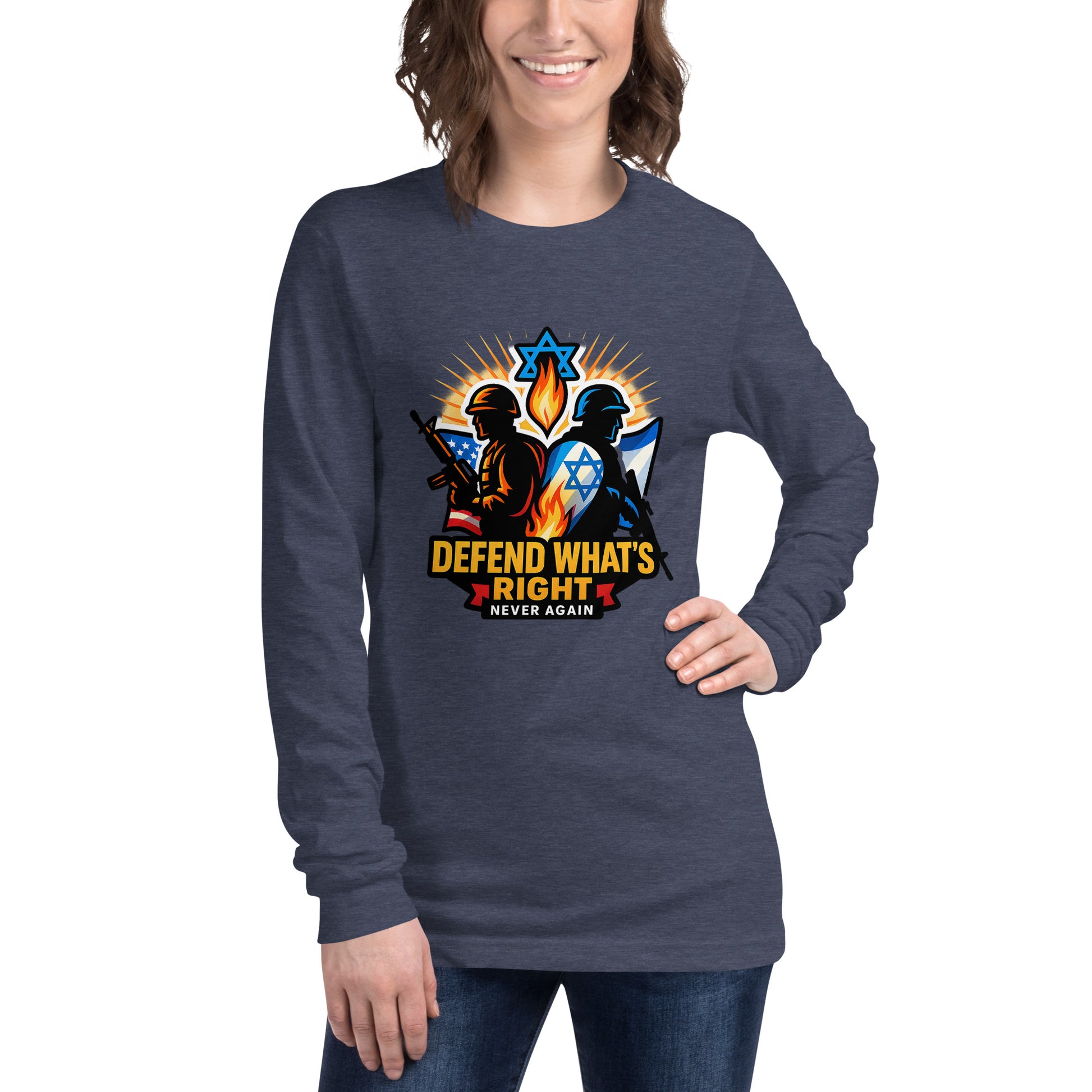 Defend Whats Right Unisex Long Sleeve Tee - American Zionist