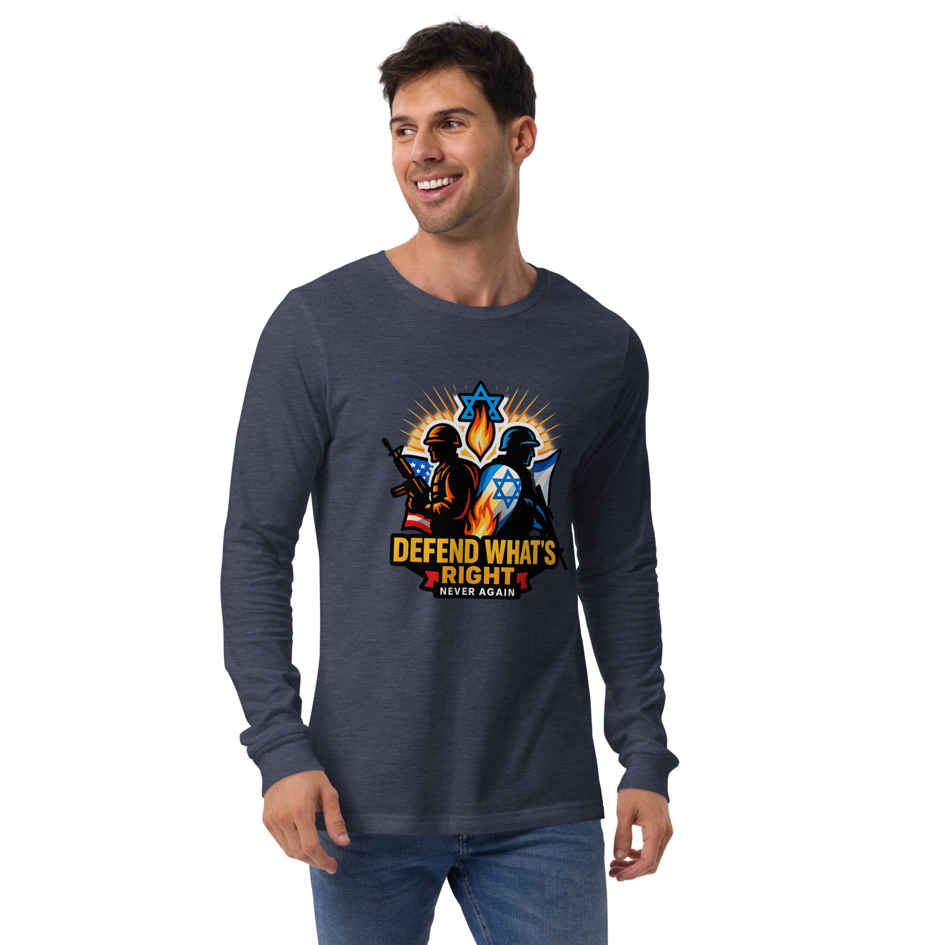 Defend Whats Right Unisex Long Sleeve Tee - American Zionist