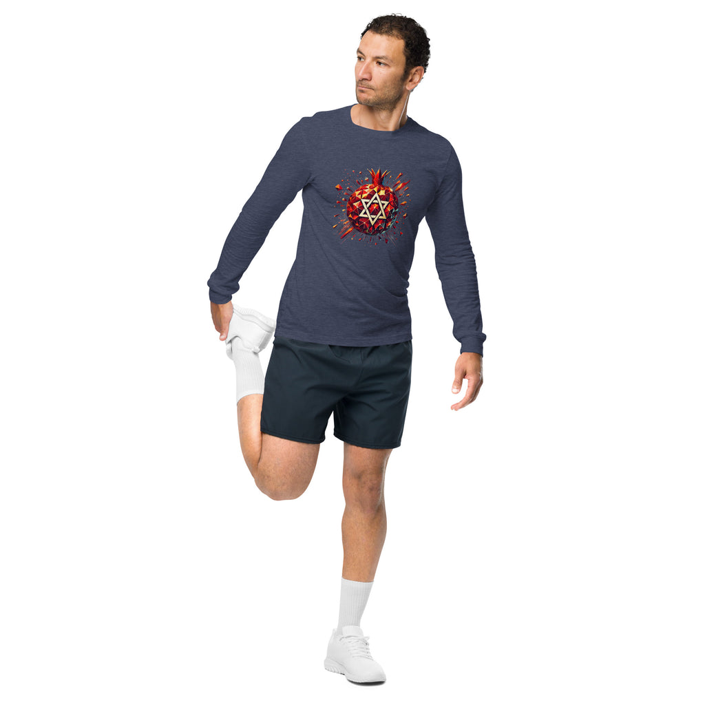 Pomegranate Star of David Unisex Long Sleeve Tee - American Zionist