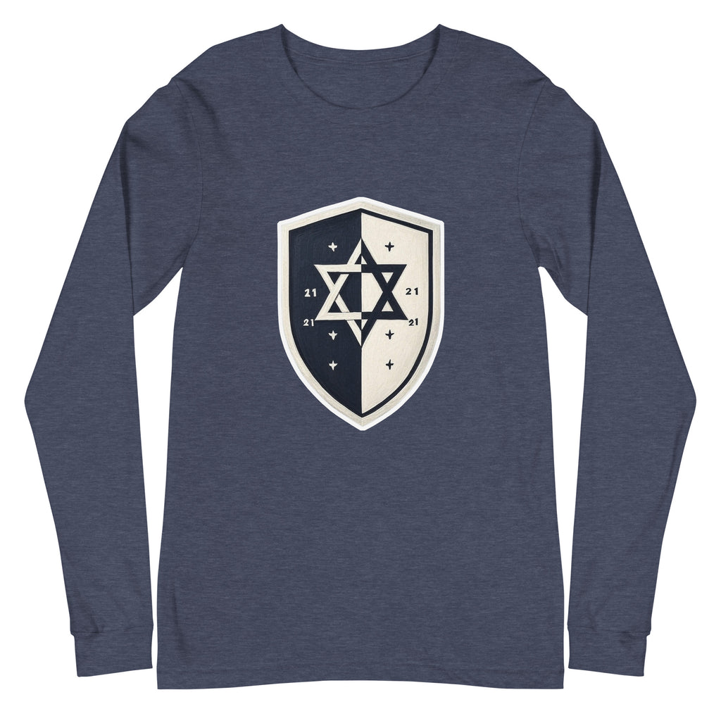Black and White Shield Unisex Long Sleeve Tee - American Zionist