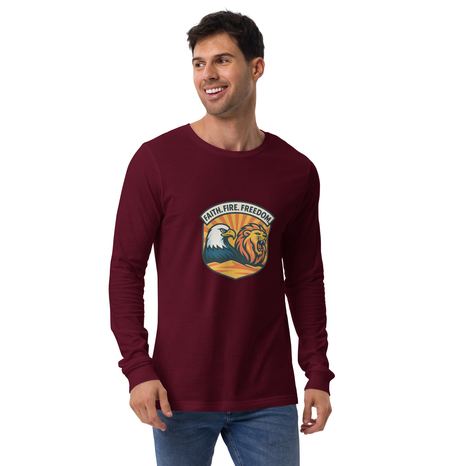 Lions Eagles Rise Unisex Long Sleeve Tee - American Zionist