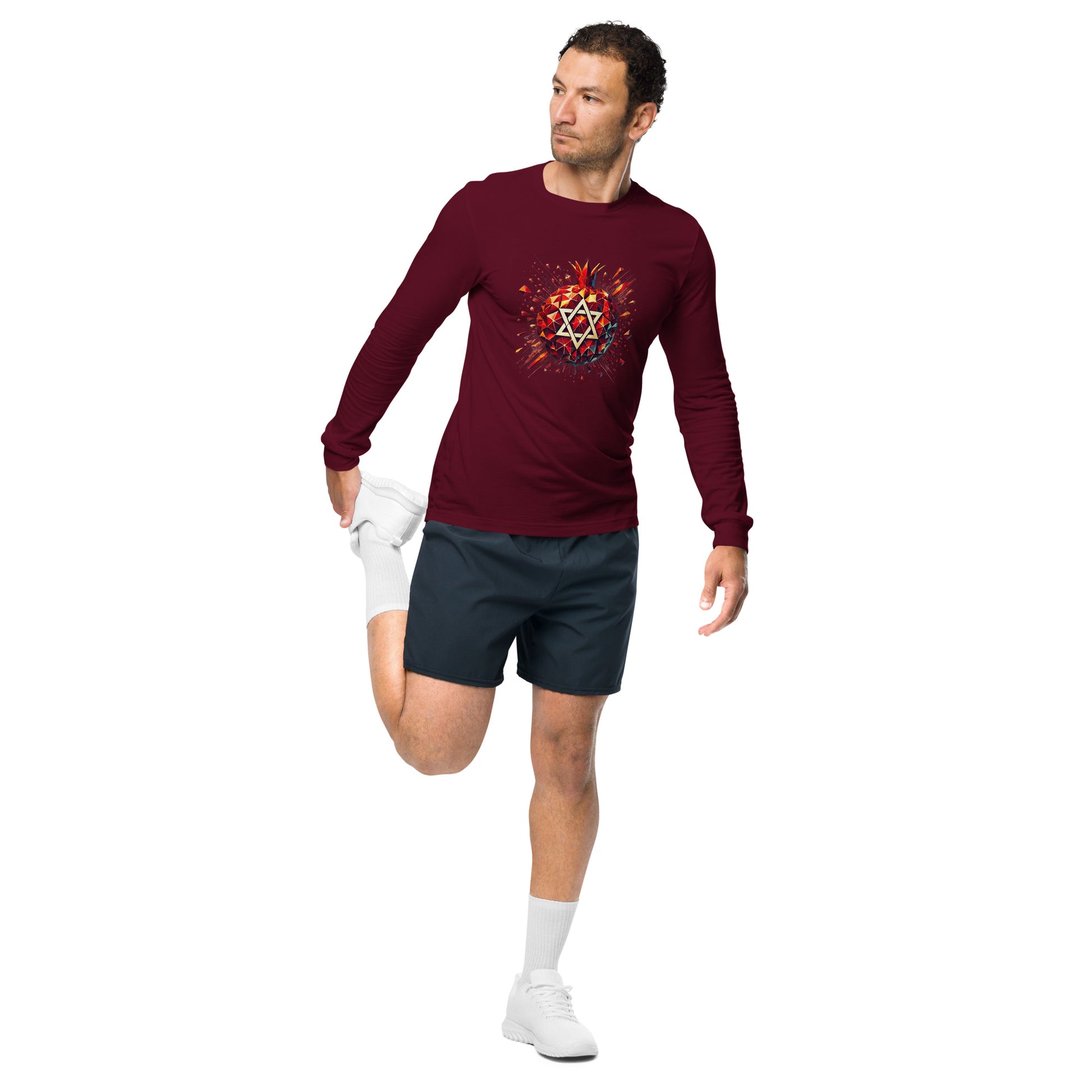 Pomegranate Star of David Unisex Long Sleeve Tee - American Zionist