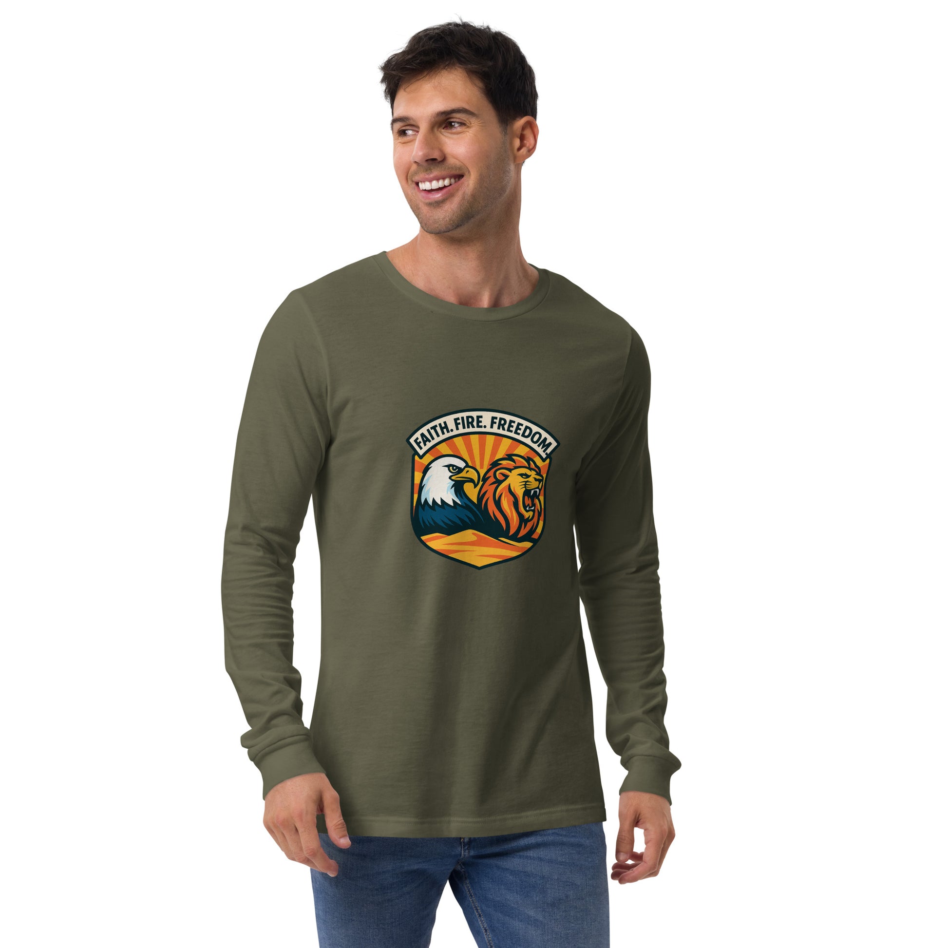 Lions Eagles Rise Unisex Long Sleeve Tee - American Zionist