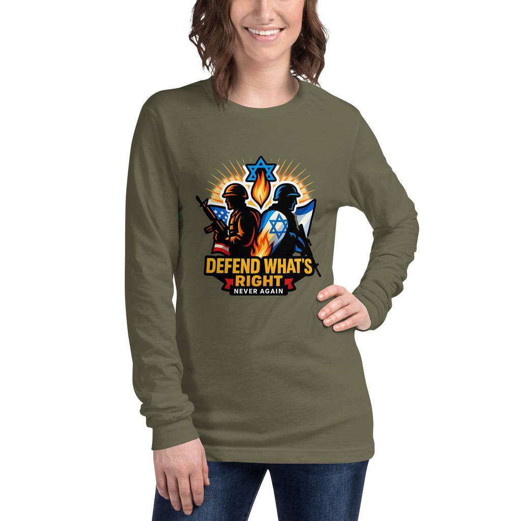 Defend Whats Right Unisex Long Sleeve Tee - American Zionist