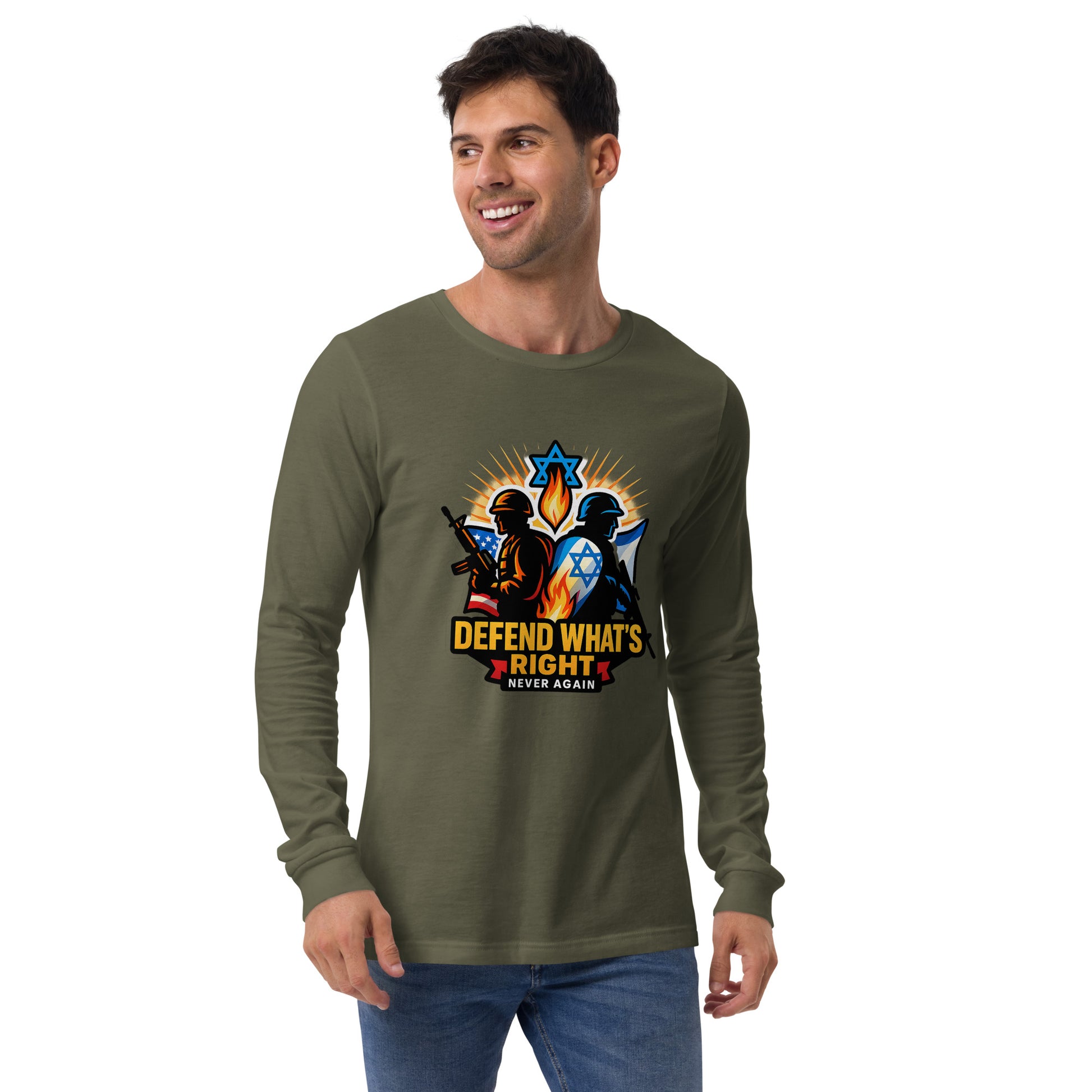 Defend Whats Right Unisex Long Sleeve Tee - American Zionist