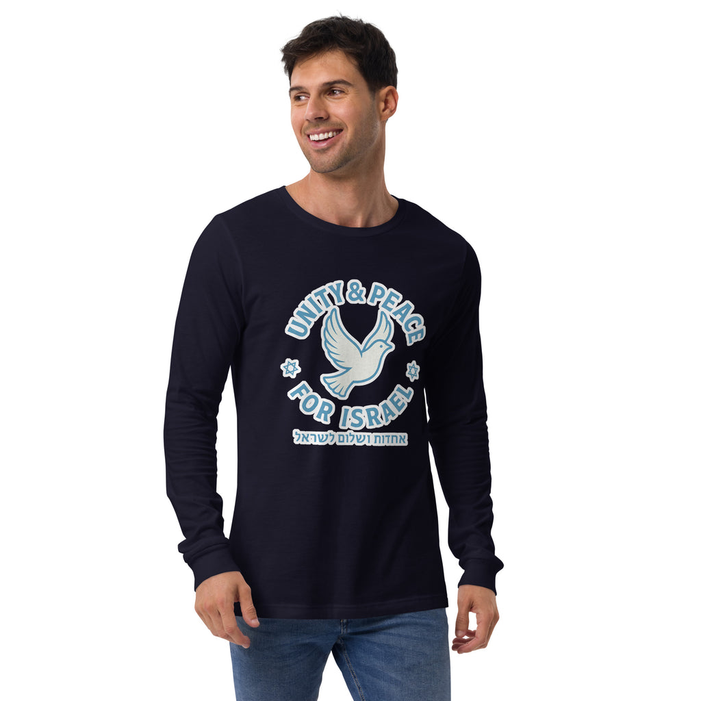 Unity Peace For Israel Unisex Long Sleeve Tee - American Zionist