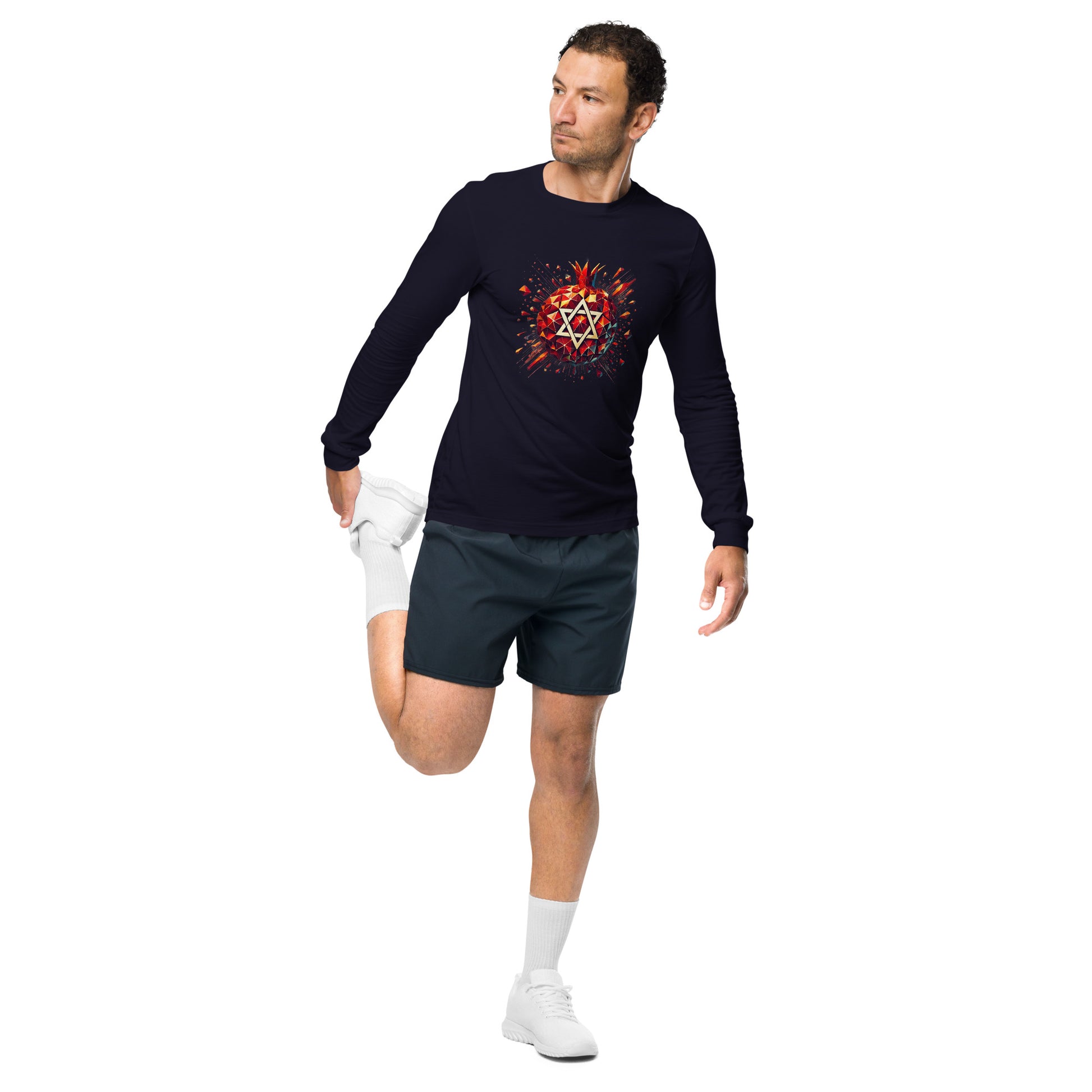 Pomegranate Star of David Unisex Long Sleeve Tee - American Zionist