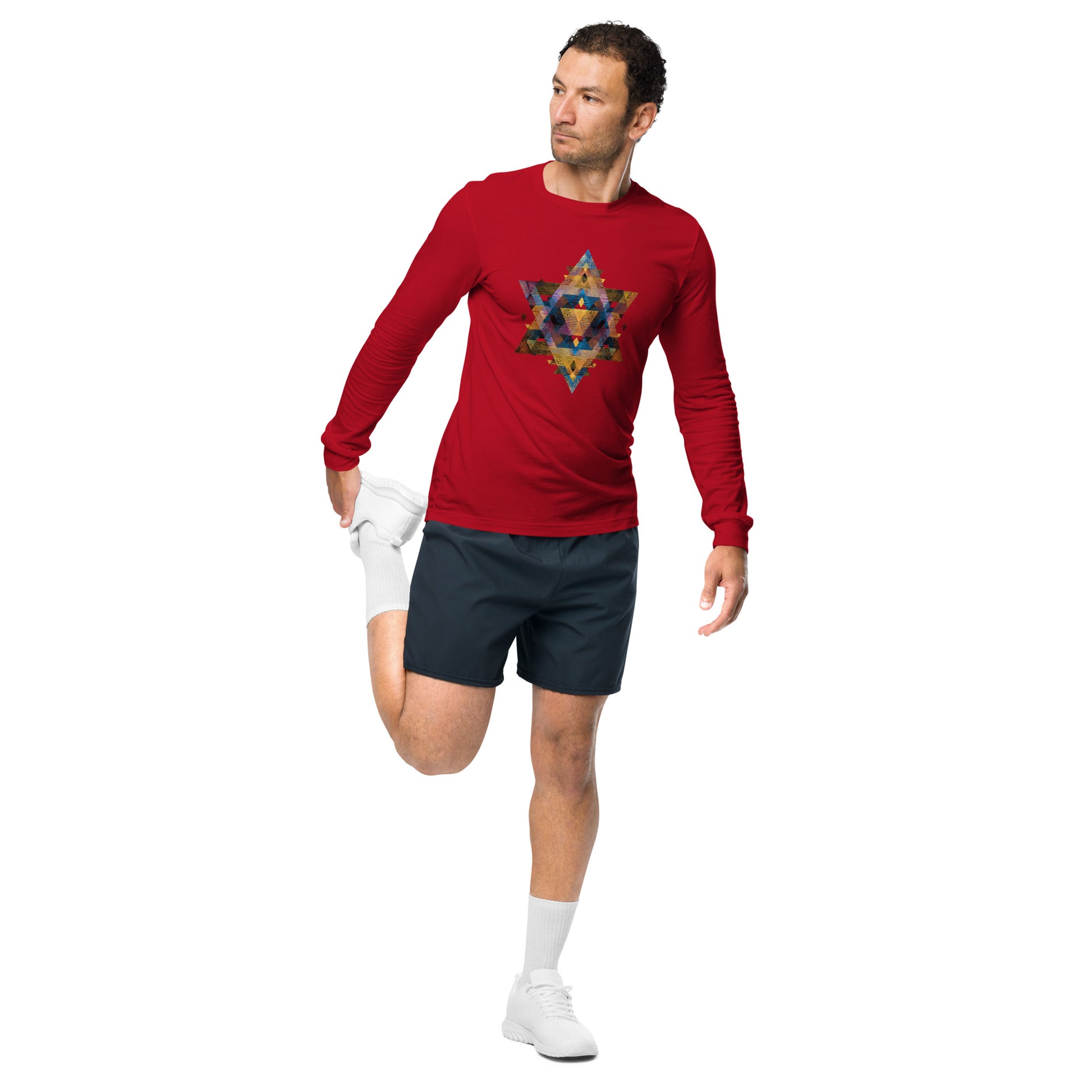 Star of David Geometric Unisex Long Sleeve Tee - American Zionist