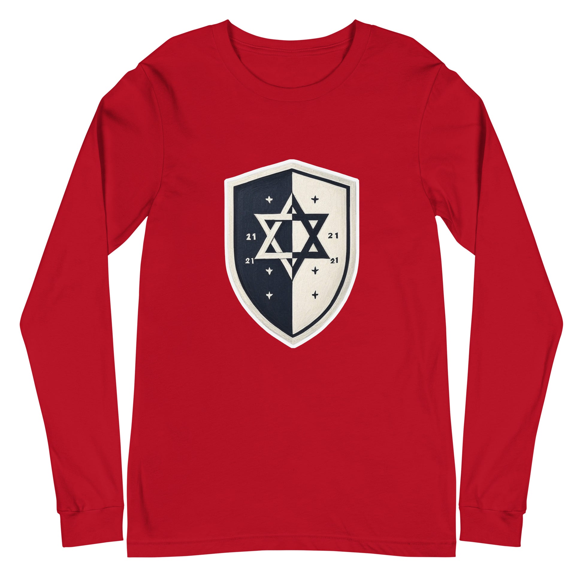 Black and White Shield Unisex Long Sleeve Tee - American Zionist