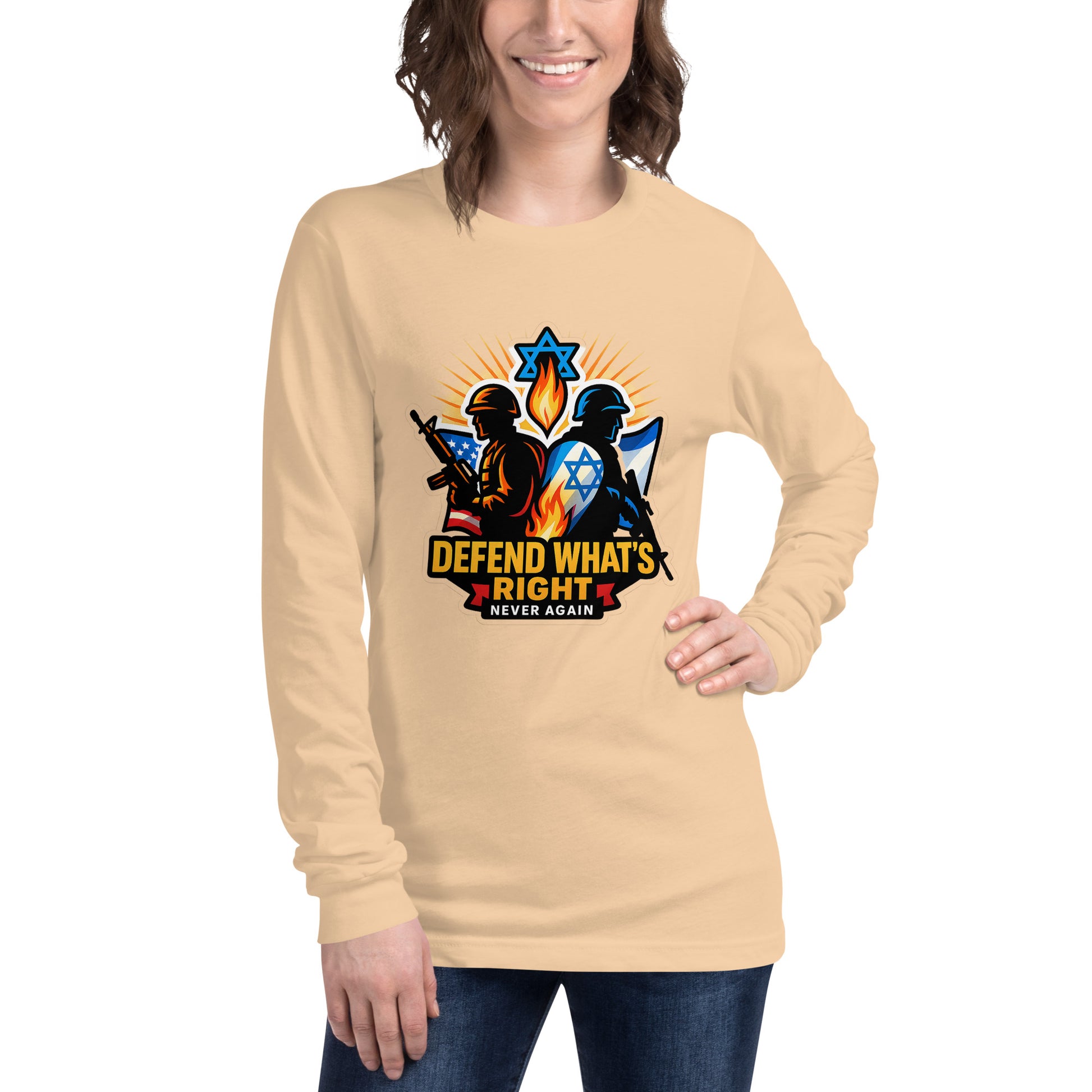 Defend Whats Right Unisex Long Sleeve Tee - American Zionist
