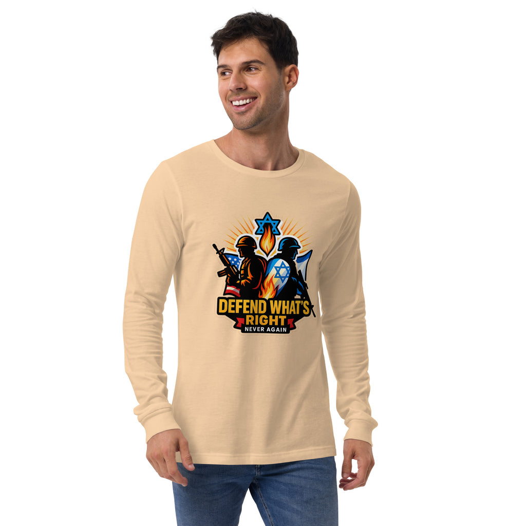 Defend Whats Right Unisex Long Sleeve Tee - American Zionist