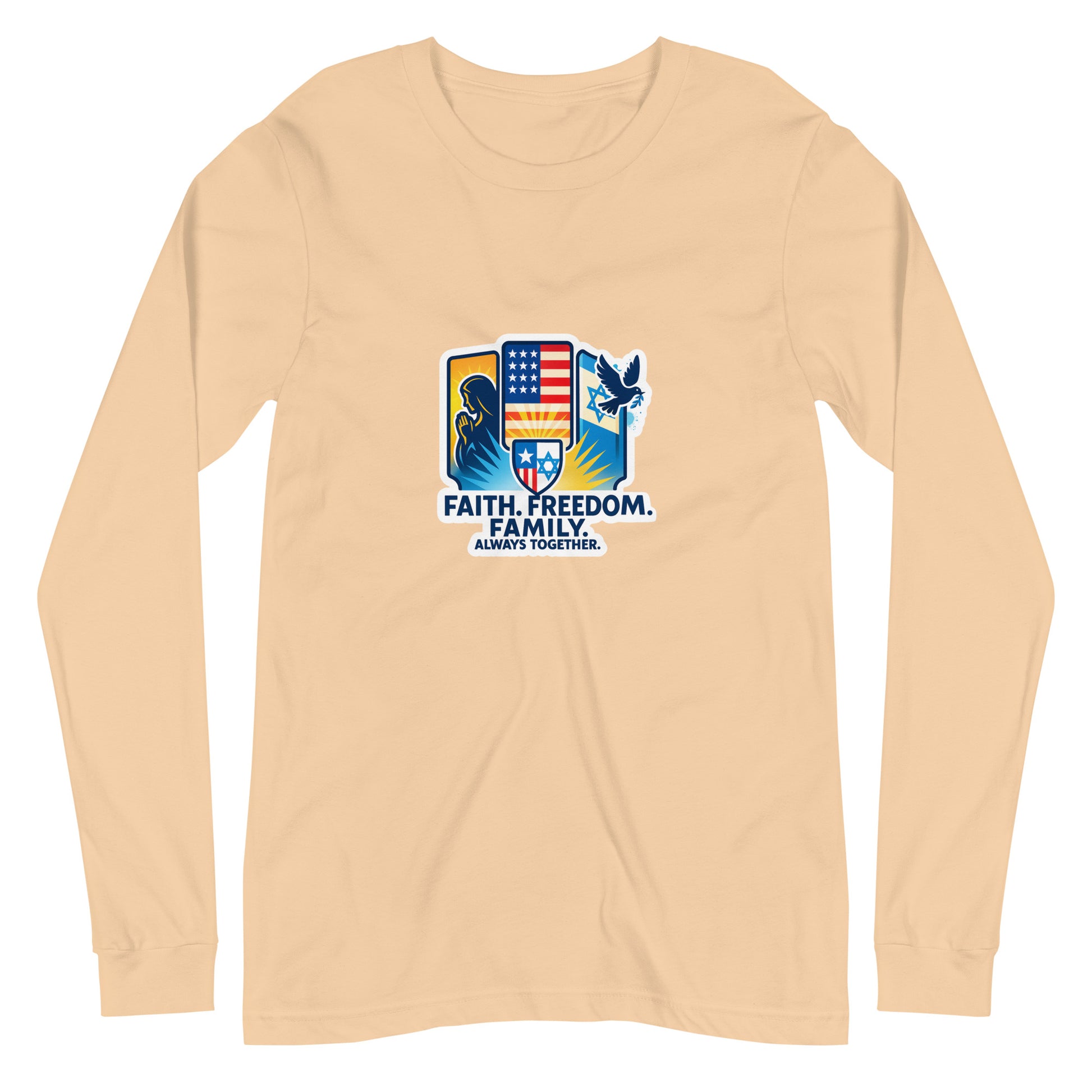 Faith Freedom Family Unisex Long Sleeve Tee - American Zionist