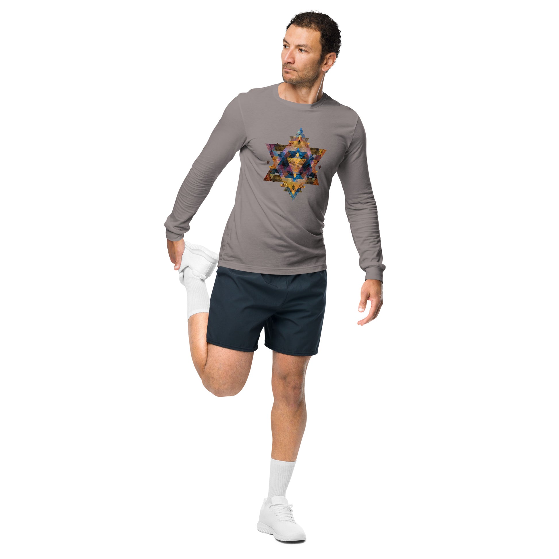Star of David Geometric Unisex Long Sleeve Tee - American Zionist