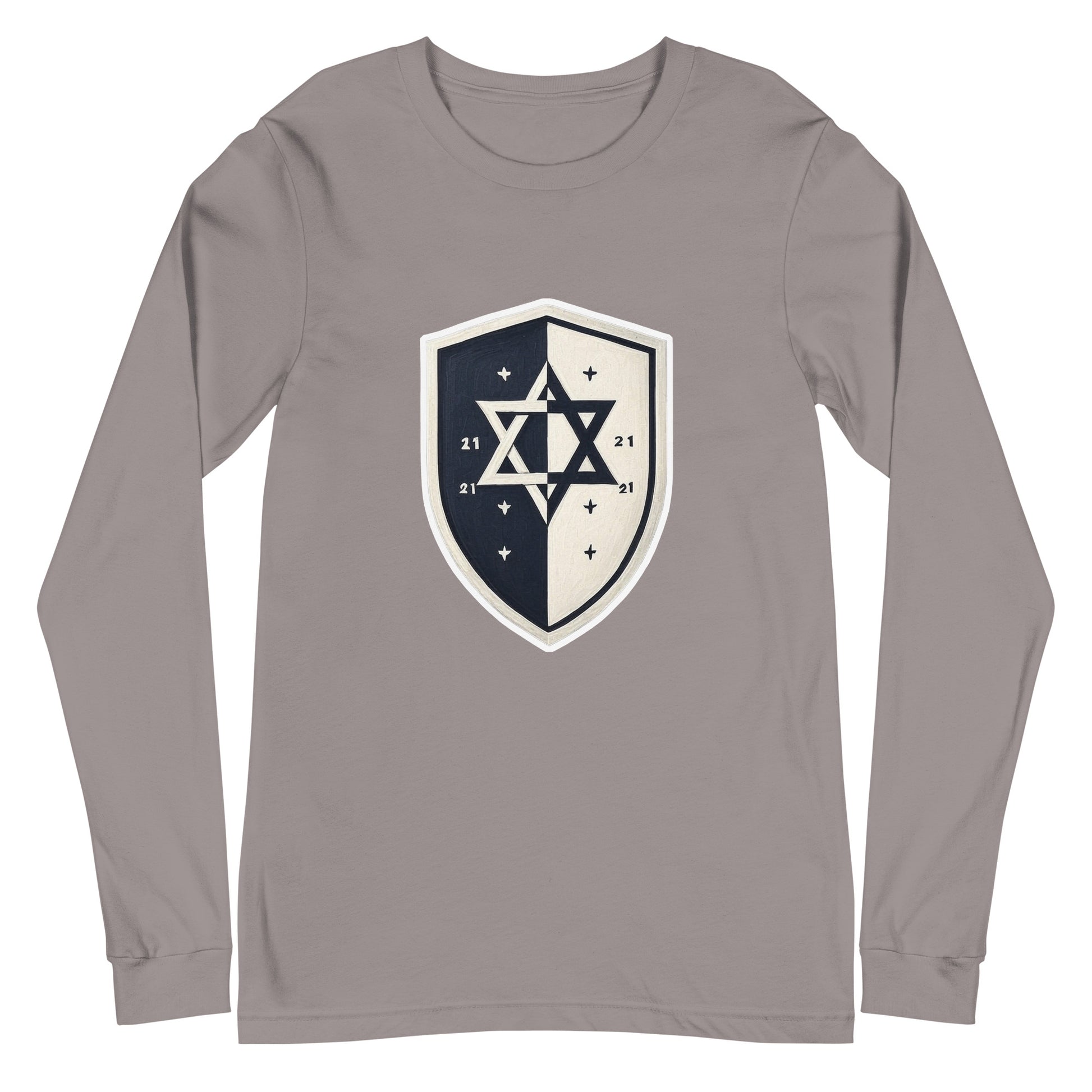 Black and White Shield Unisex Long Sleeve Tee - American Zionist