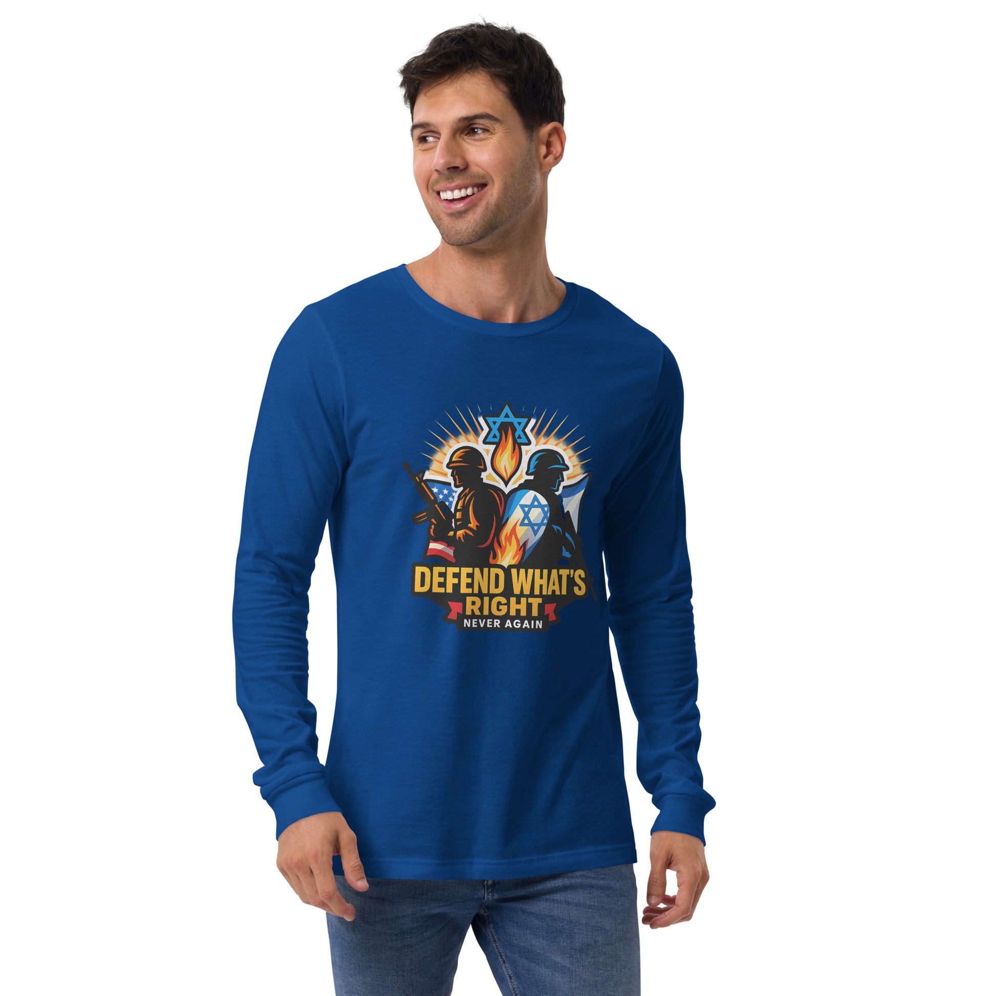 Defend Whats Right Unisex Long Sleeve Tee - American Zionist