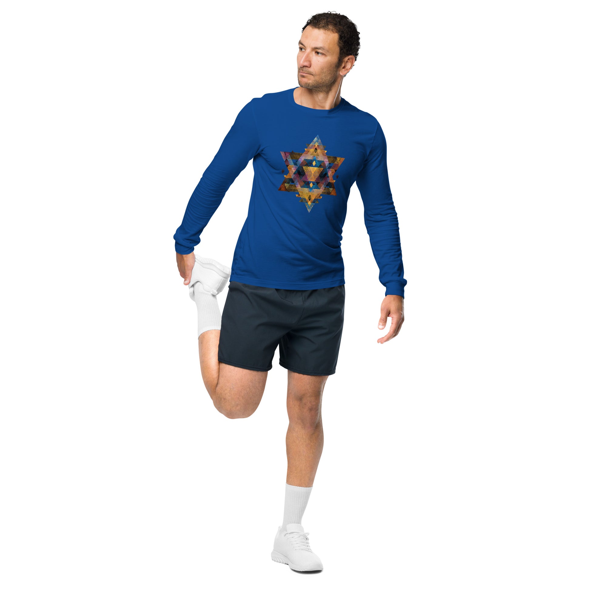 Star of David Geometric Unisex Long Sleeve Tee - American Zionist