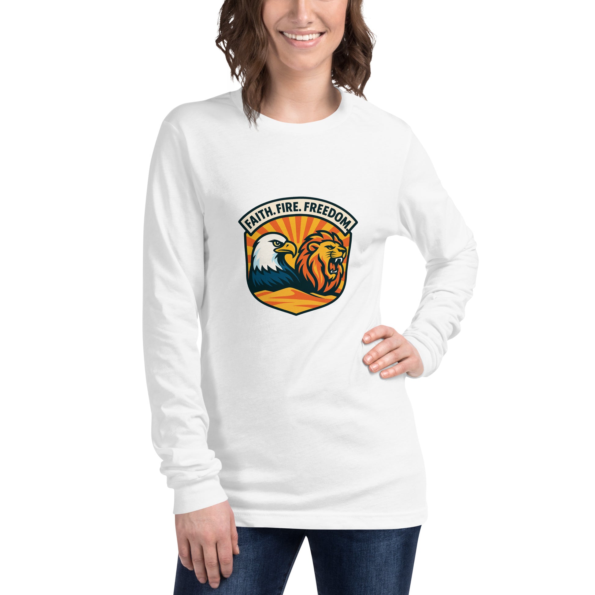 Lions Eagles Rise Unisex Long Sleeve Tee - American Zionist