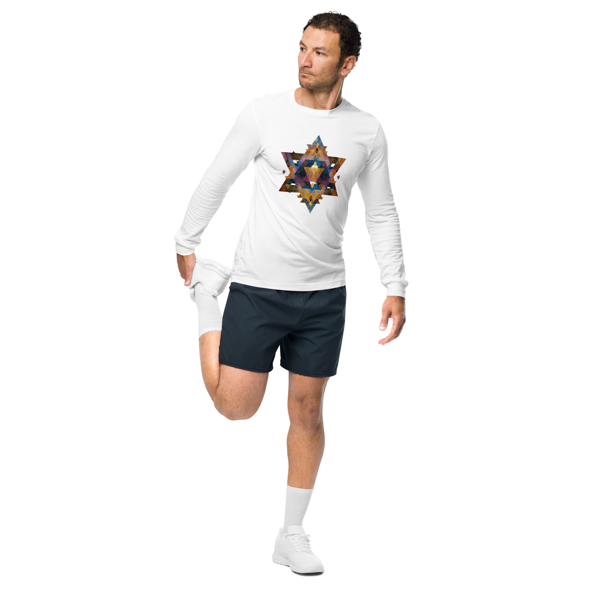 Star of David Geometric Unisex Long Sleeve Tee - American Zionist