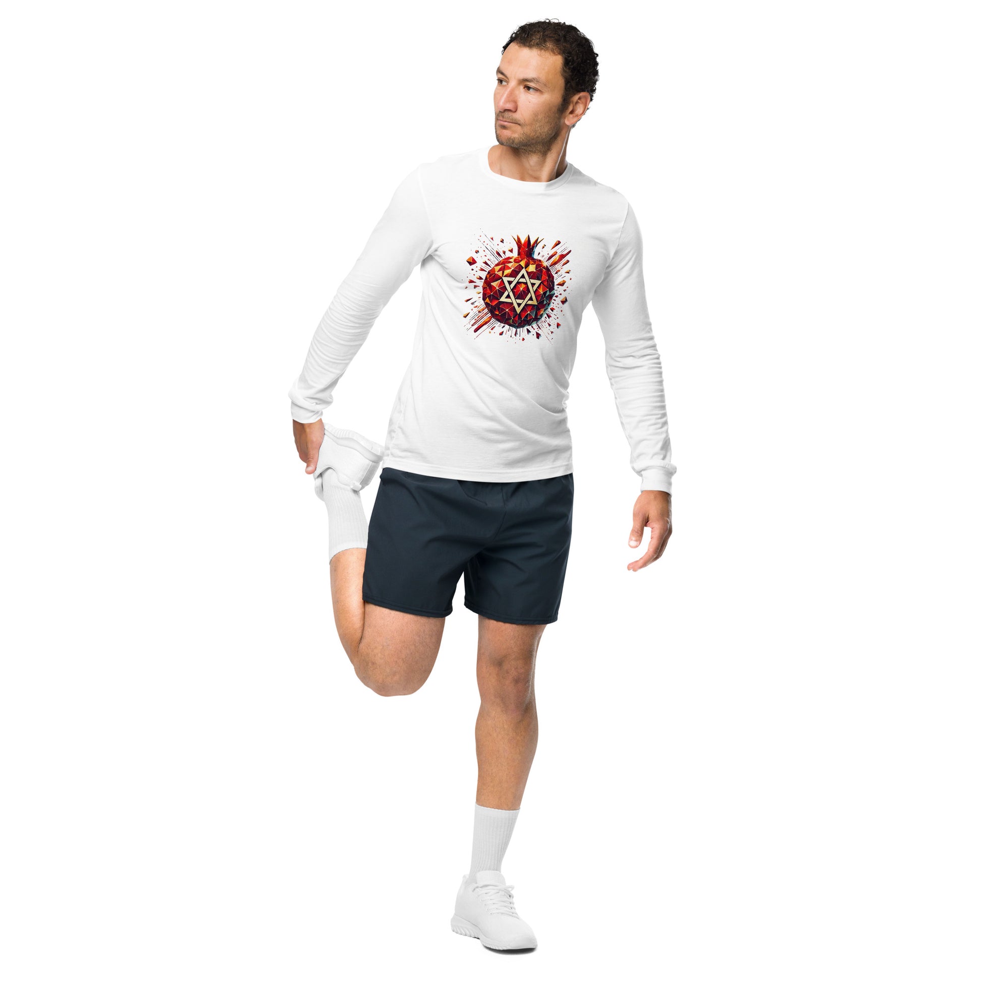Pomegranate Star of David Unisex Long Sleeve Tee - American Zionist