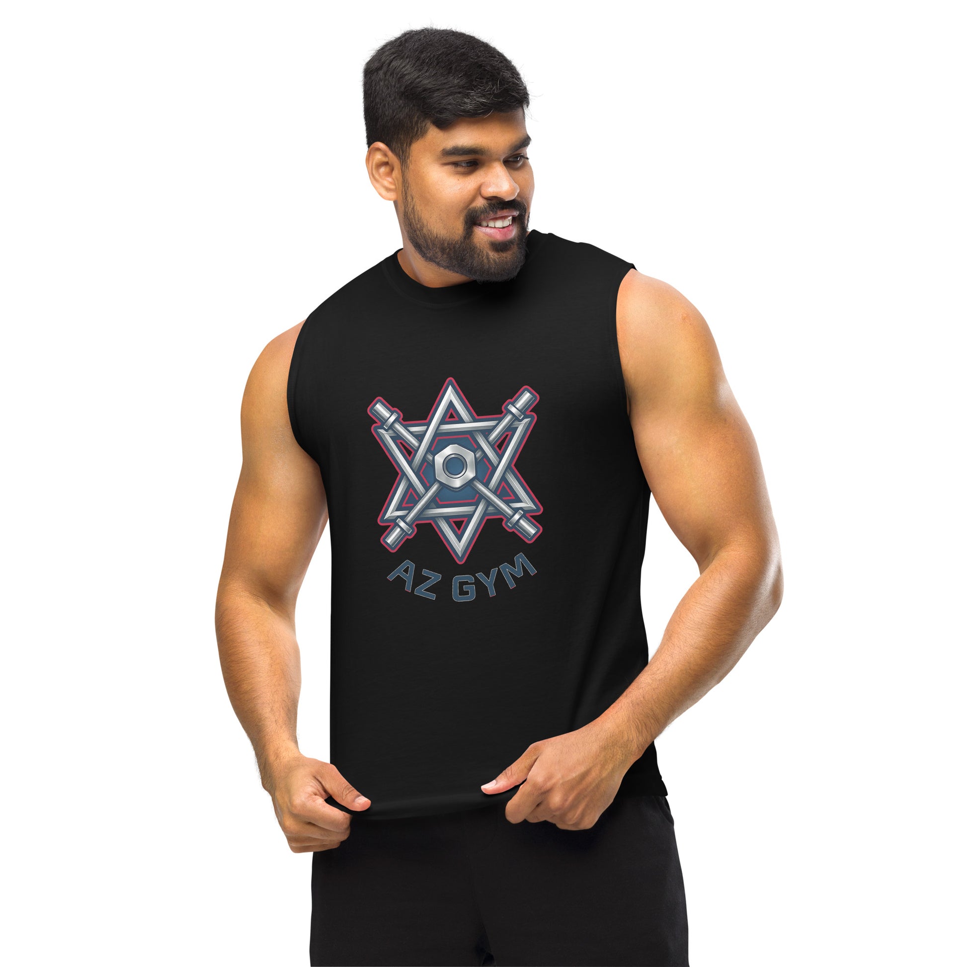 Barbell Star Unisex Muscle Shirt - American Zionist