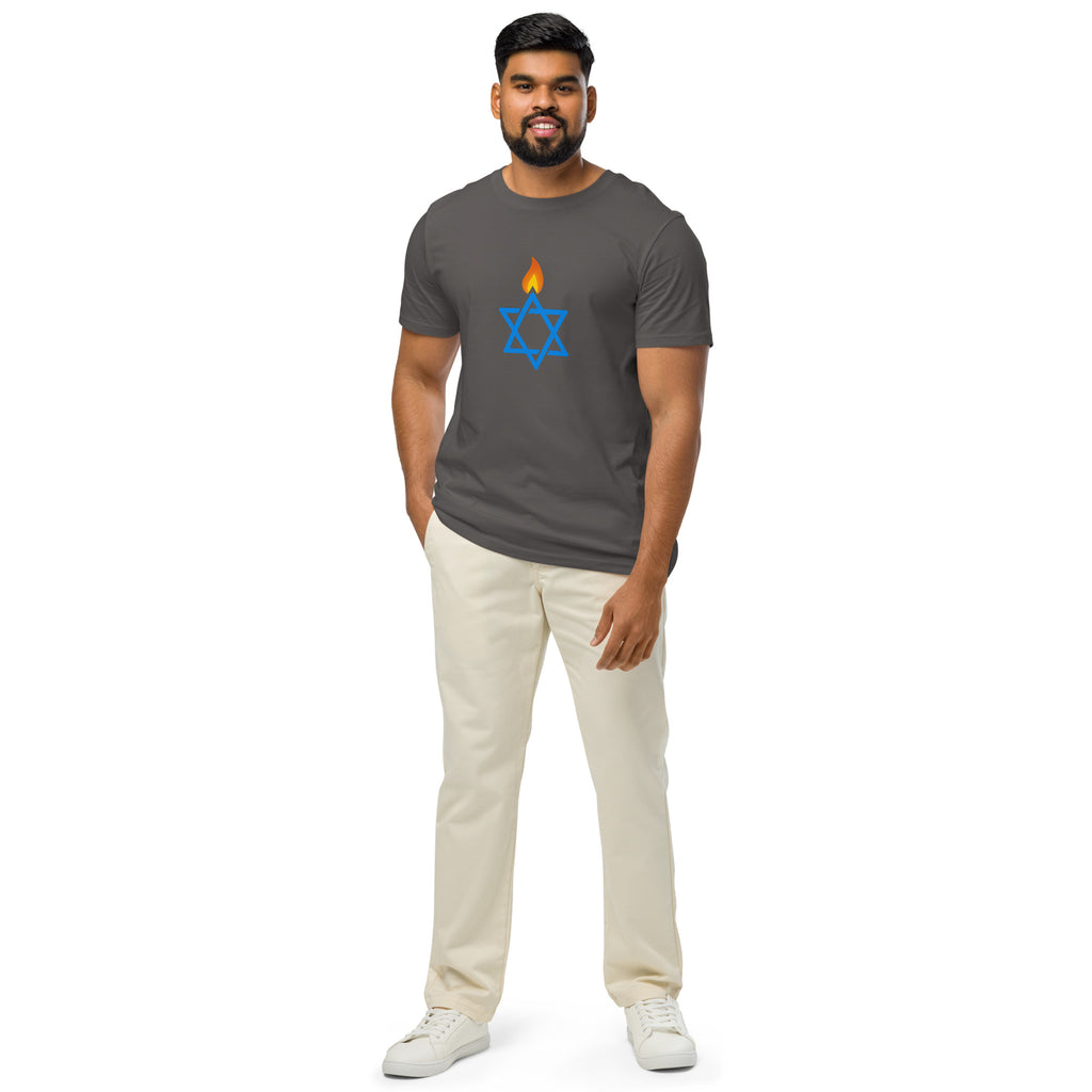 Fire Stars Of David Unisex Organic Mid - Light T-Shirt - American Zionist
