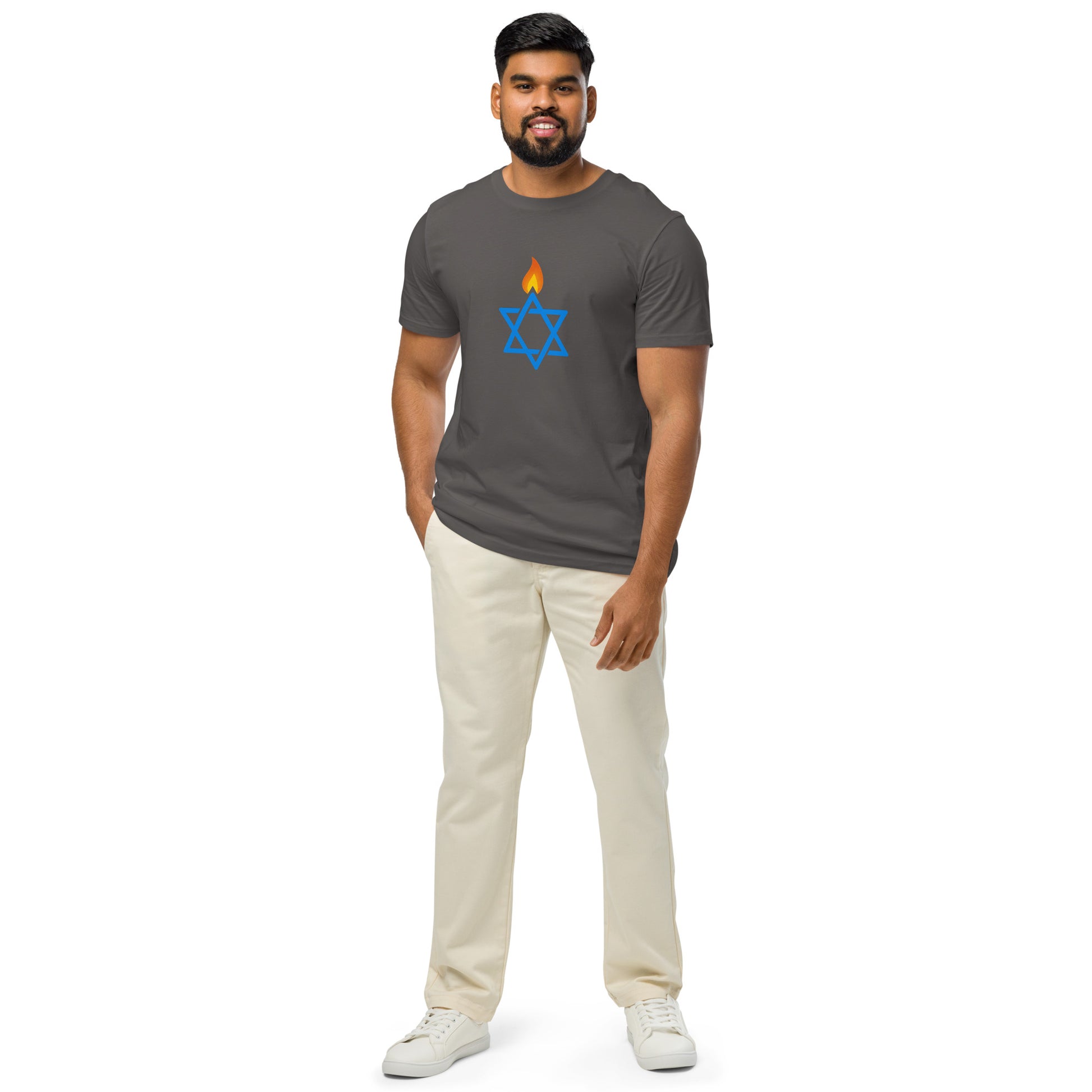 Fire Stars Of David Unisex Organic Mid - Light T-Shirt - American Zionist