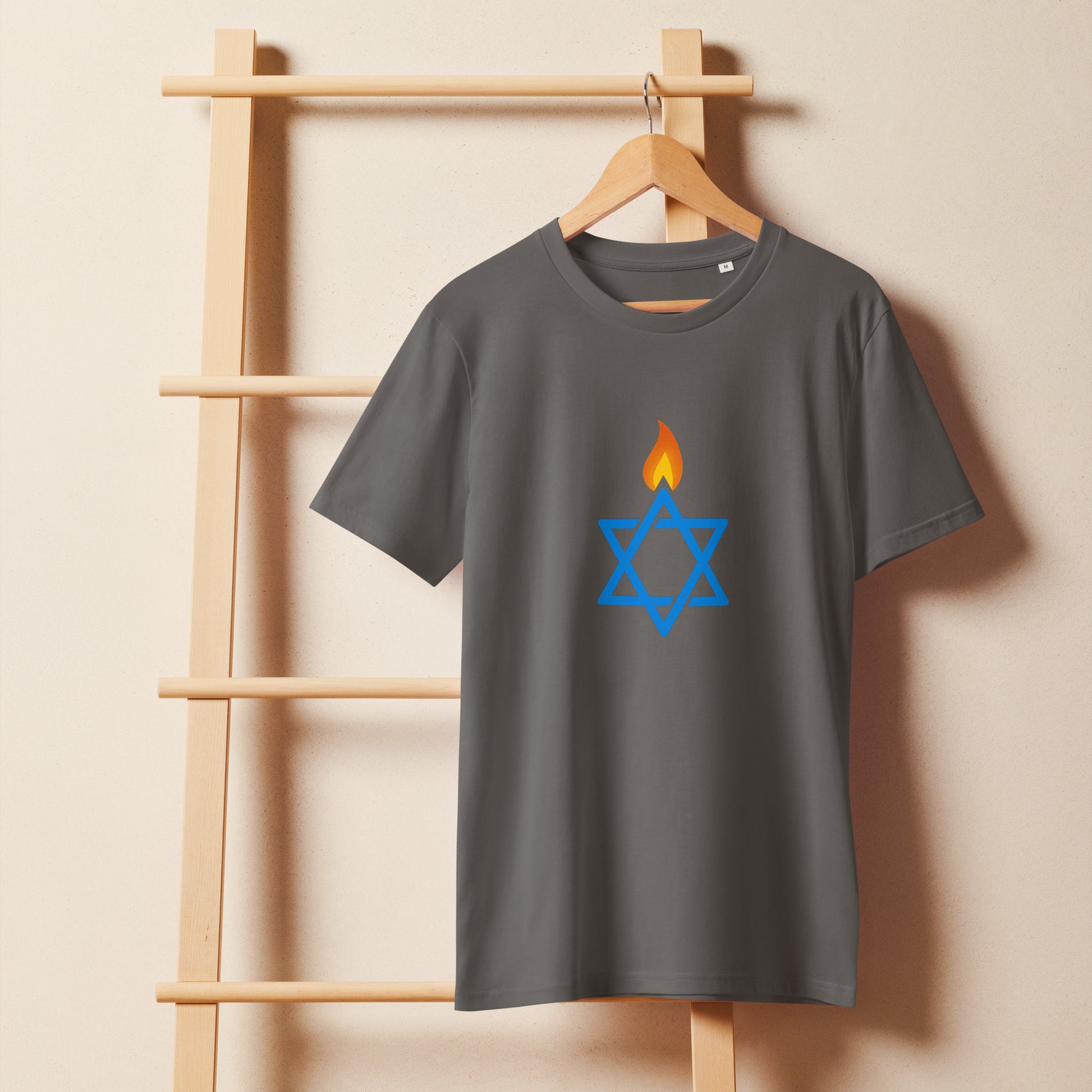 Fire Stars Of David Unisex Organic Mid - Light T-Shirt - American Zionist