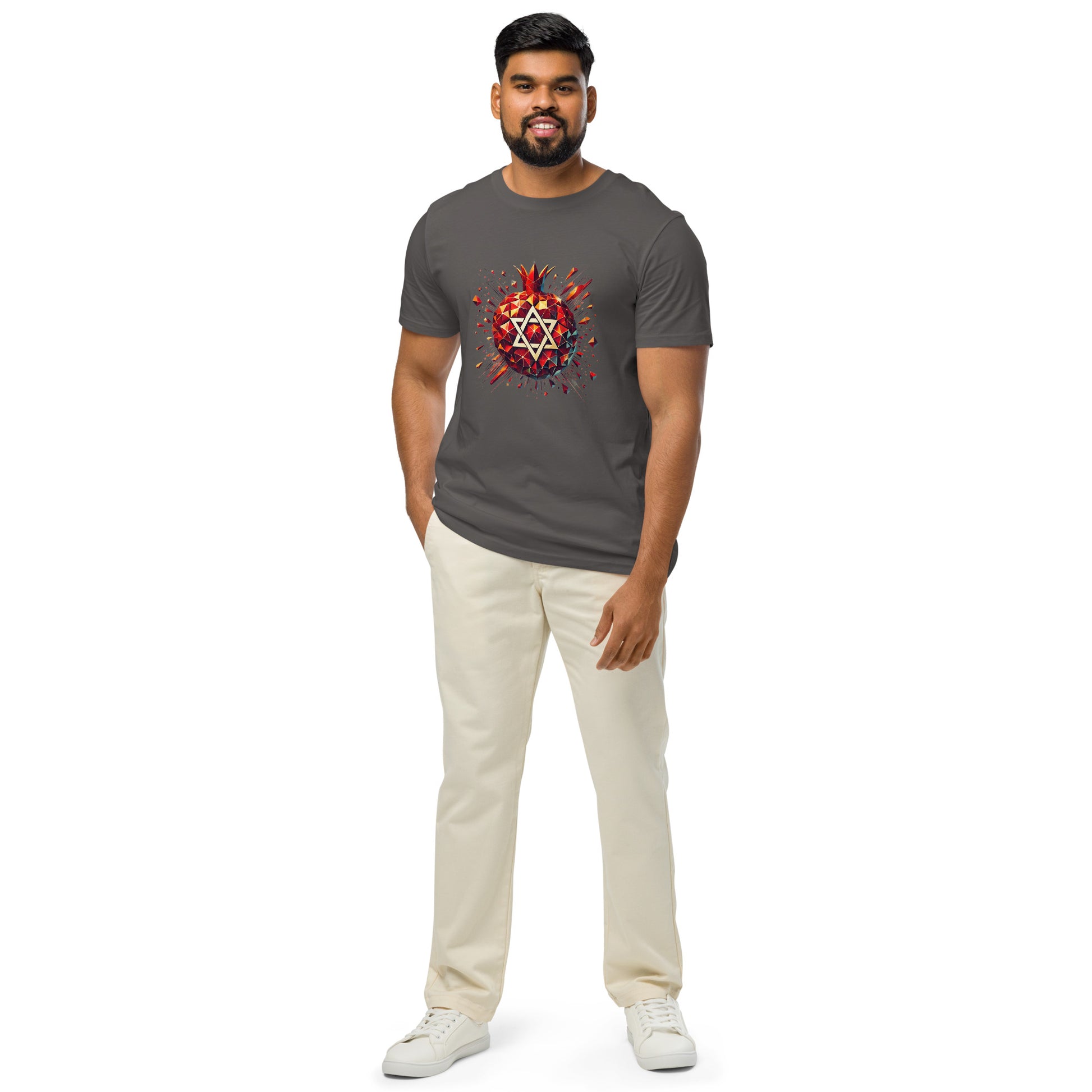 Pomegranate Star of David Unisex Organic Mid - Light T-Shirt - American Zionist