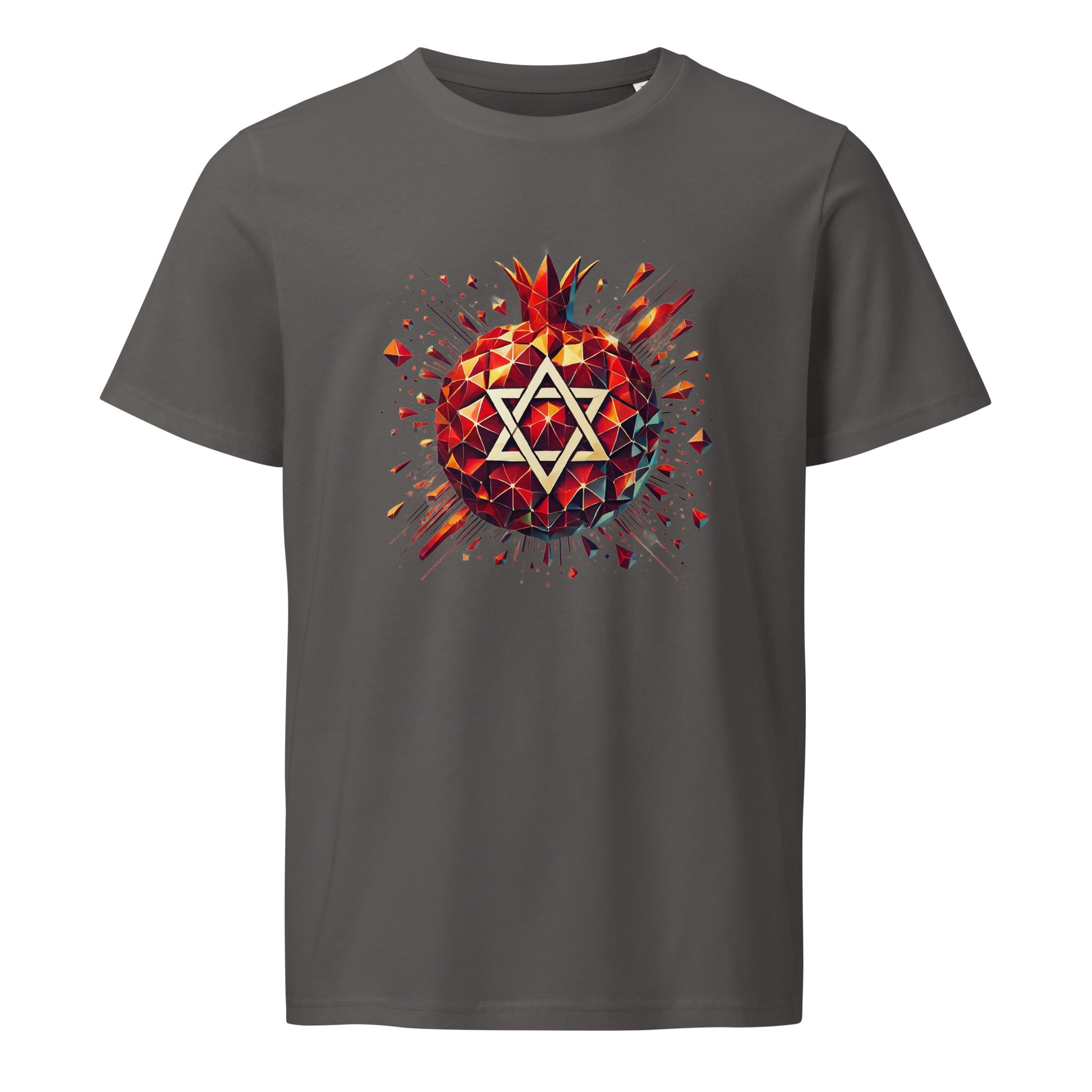 Pomegranate Star of David Unisex Organic Mid - Light T-Shirt - American Zionist