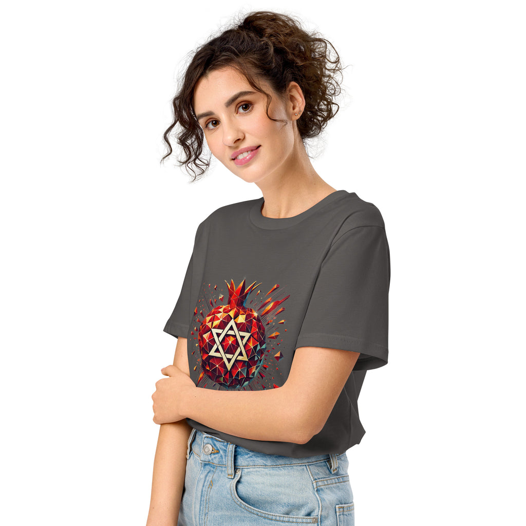 Pomegranate Star of David Unisex Organic Mid - Light T-Shirt - American Zionist