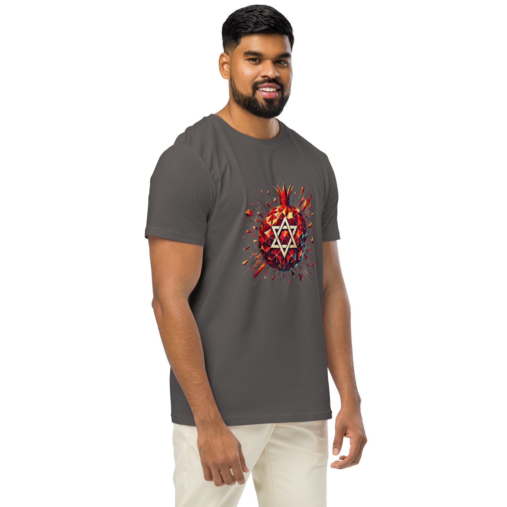 Pomegranate Star of David Unisex Organic Mid - Light T-Shirt - American Zionist