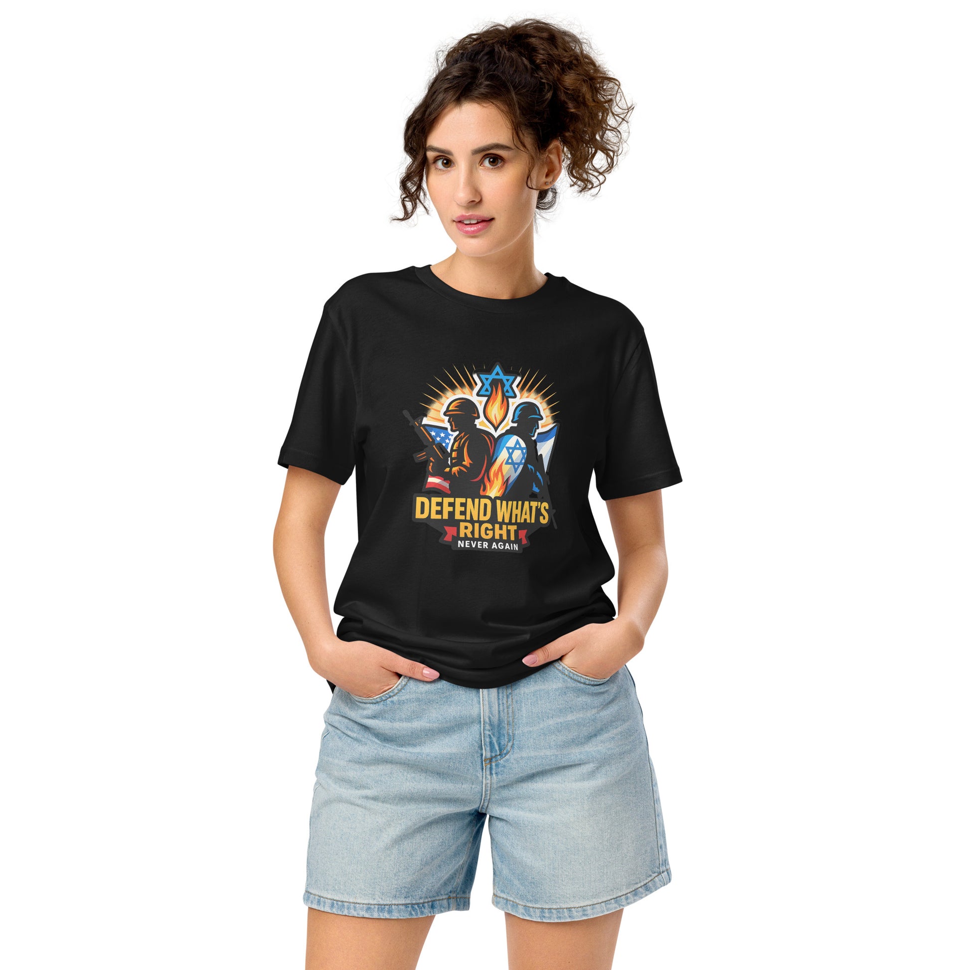 Defend Whats Right Unisex Organic Mid - Light T-Shirt - American Zionist