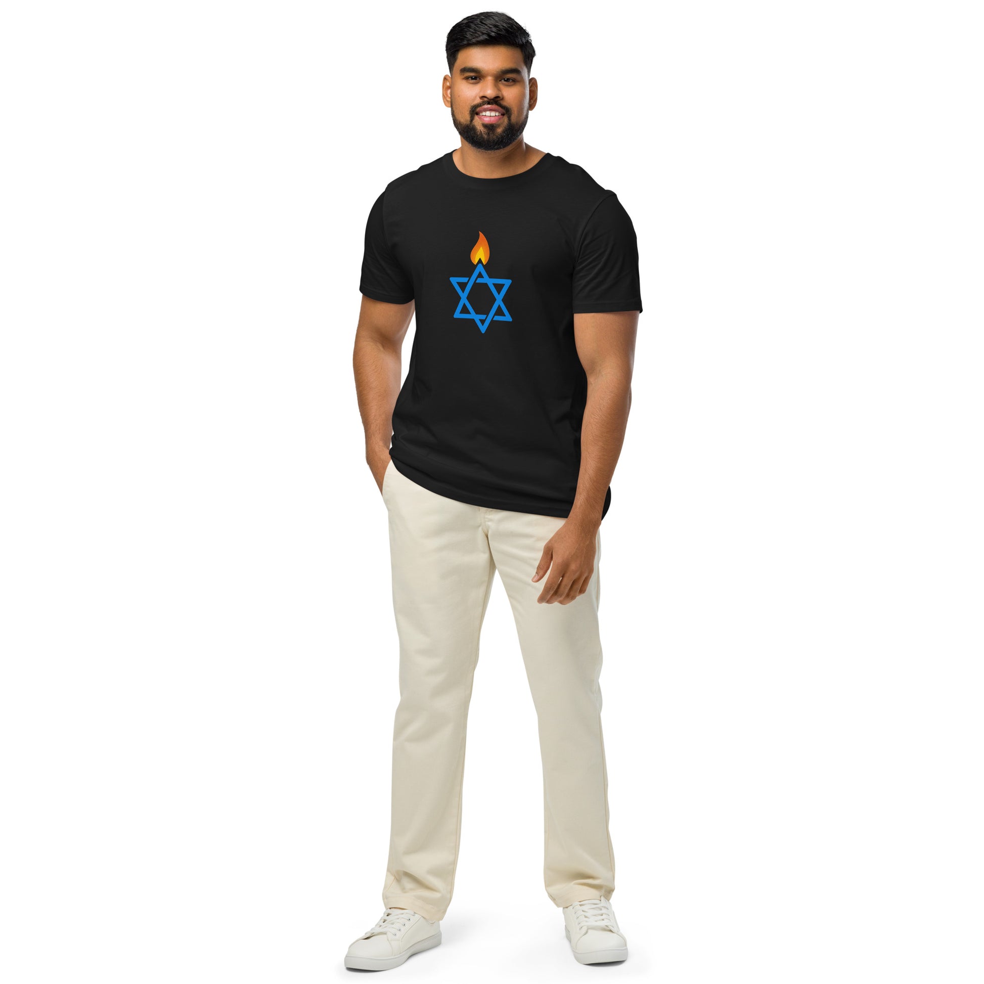 Fire Stars Of David Unisex Organic Mid - Light T-Shirt - American Zionist