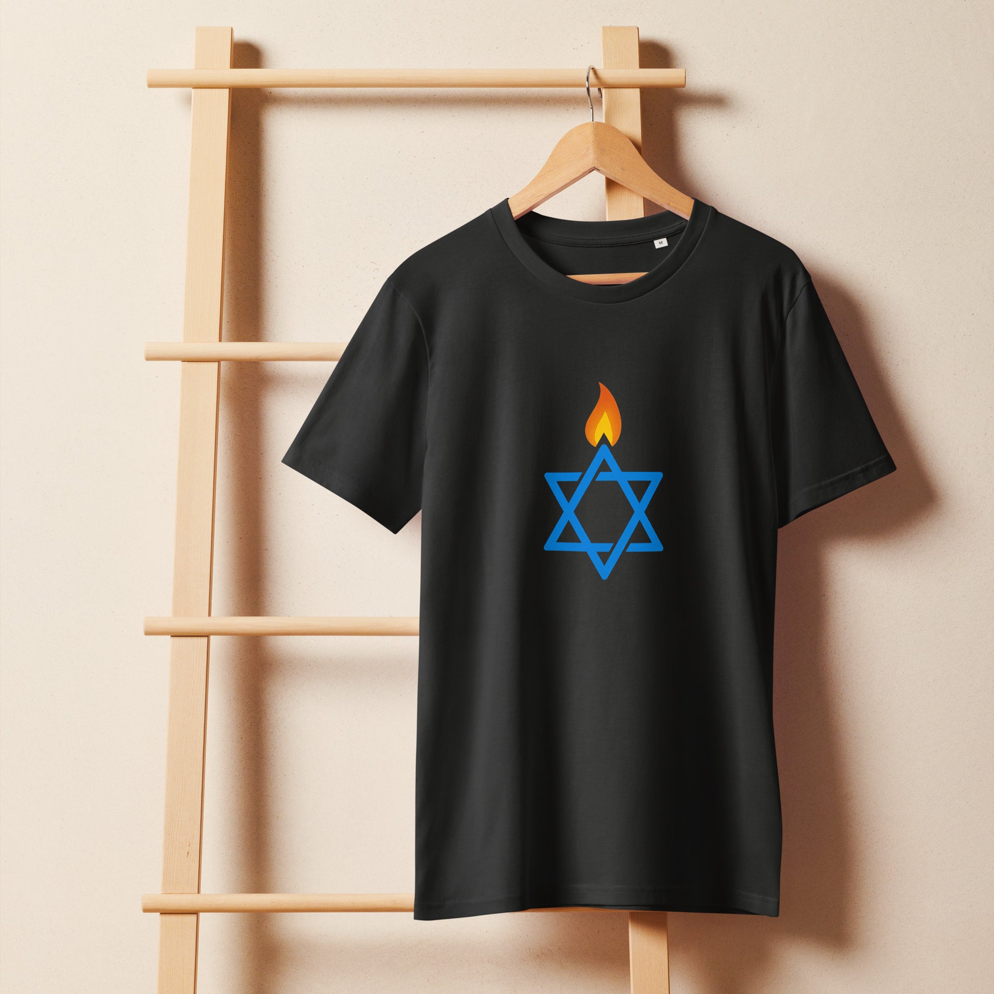 Fire Stars Of David Unisex Organic Mid - Light T-Shirt - American Zionist