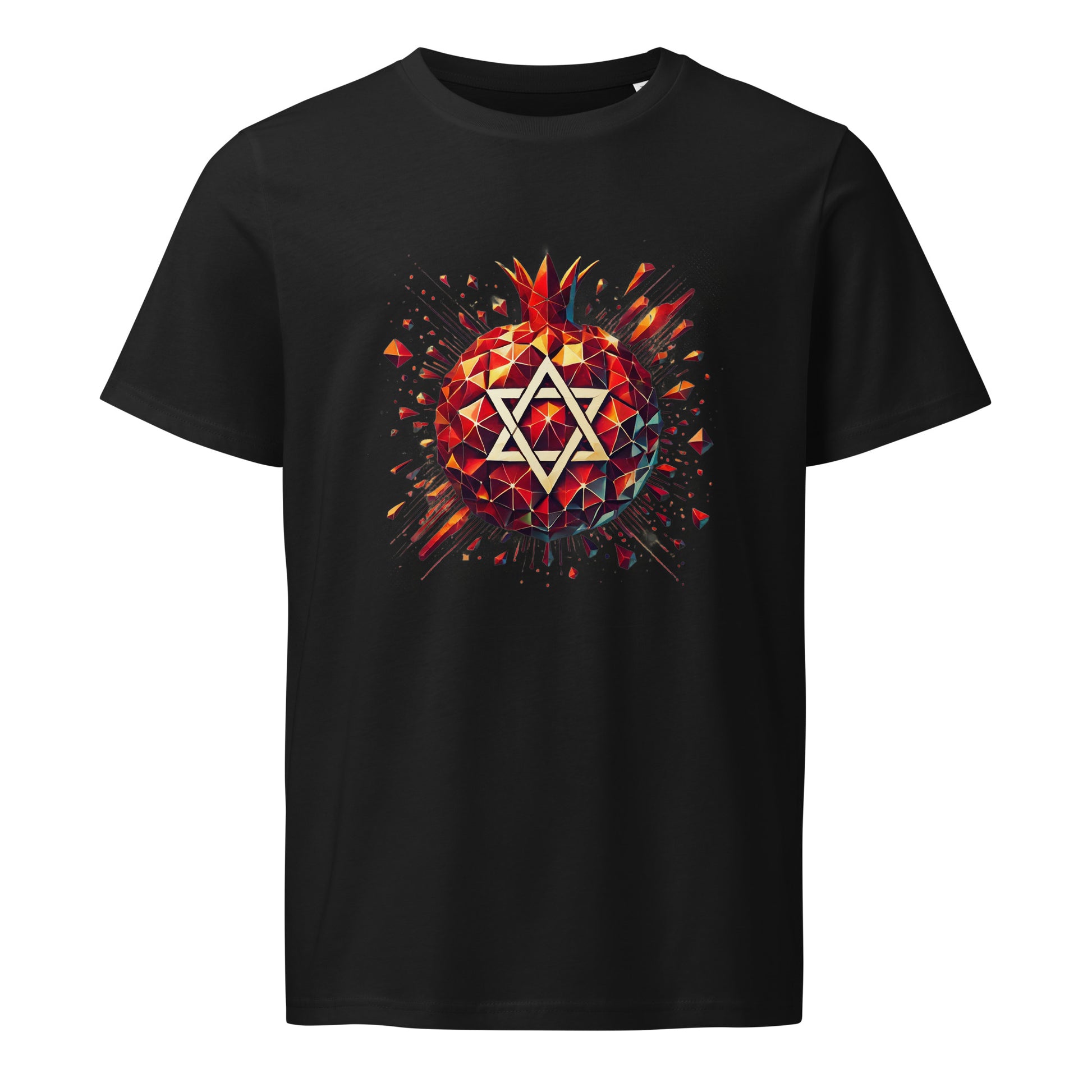 Pomegranate Star of David Unisex Organic Mid - Light T-Shirt - American Zionist