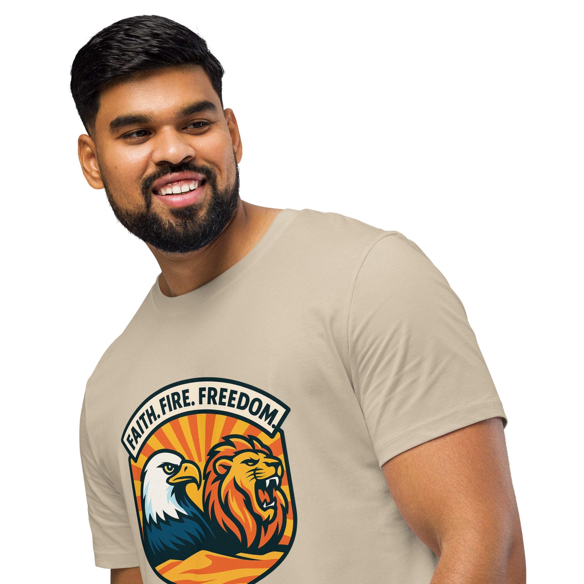 Lions Eagles Rise Unisex Organic Mid - Light T-Shirt - American Zionist