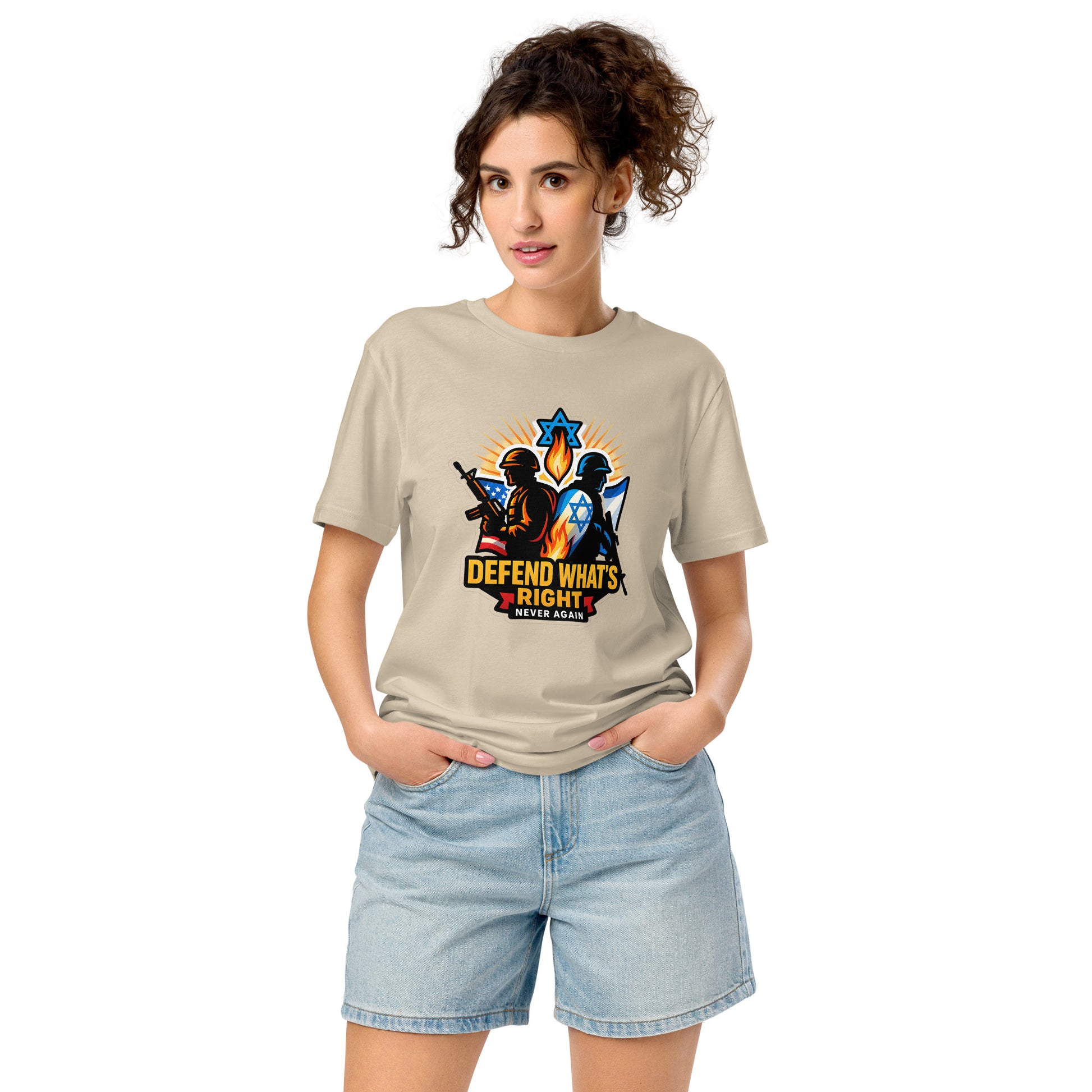 Defend Whats Right Unisex Organic Mid - Light T-Shirt - American Zionist