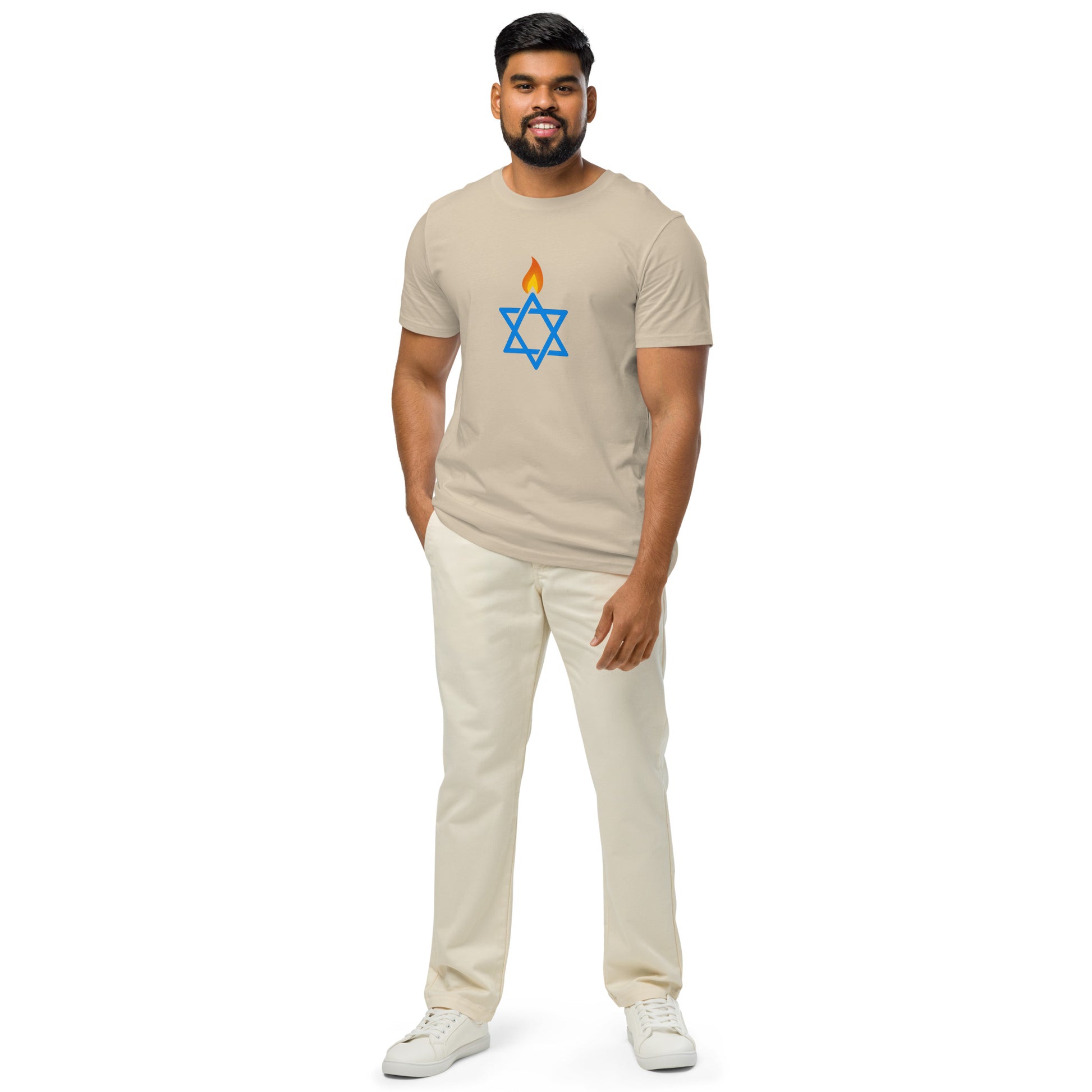 Fire Stars Of David Unisex Organic Mid - Light T-Shirt - American Zionist