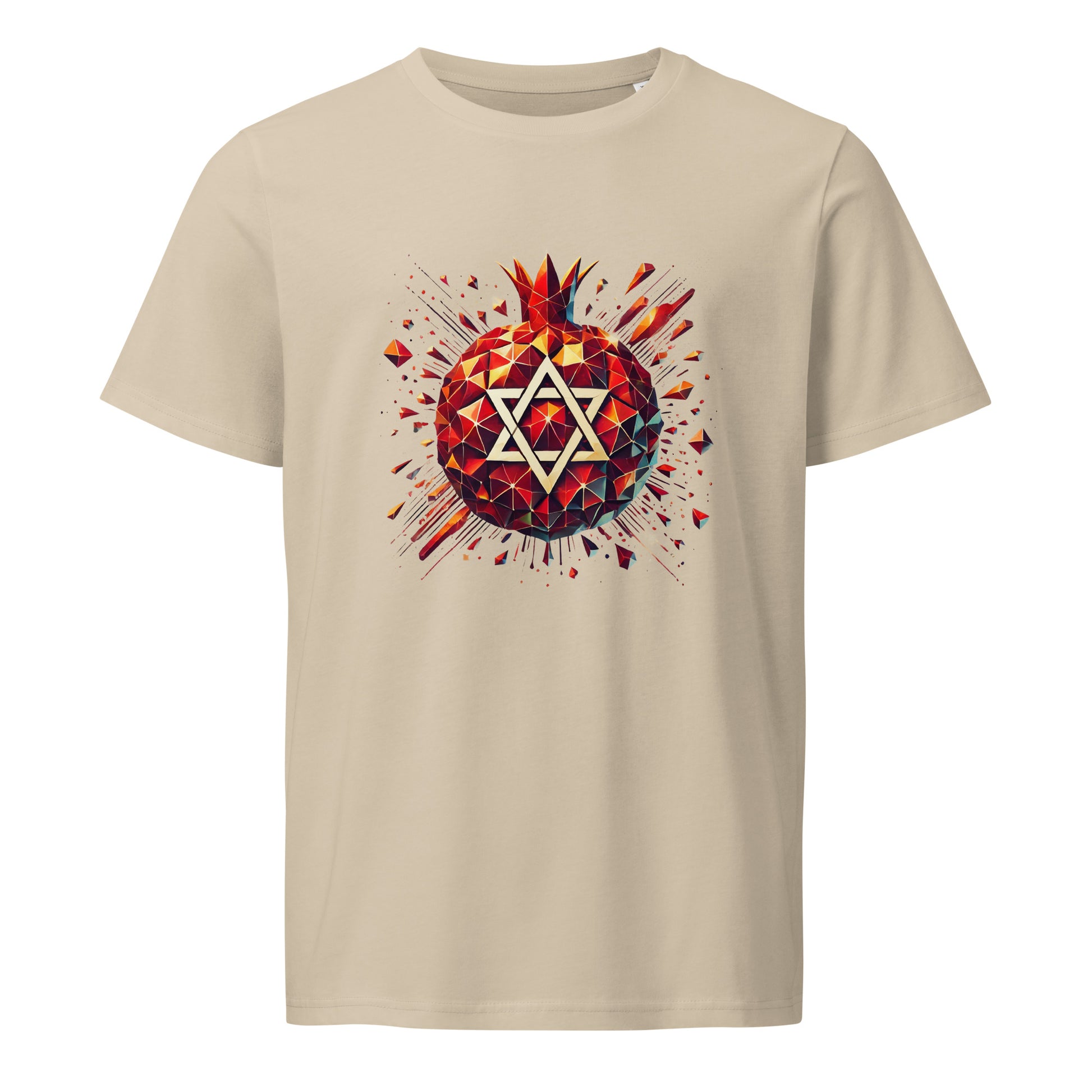 Pomegranate Star of David Unisex Organic Mid - Light T-Shirt - American Zionist