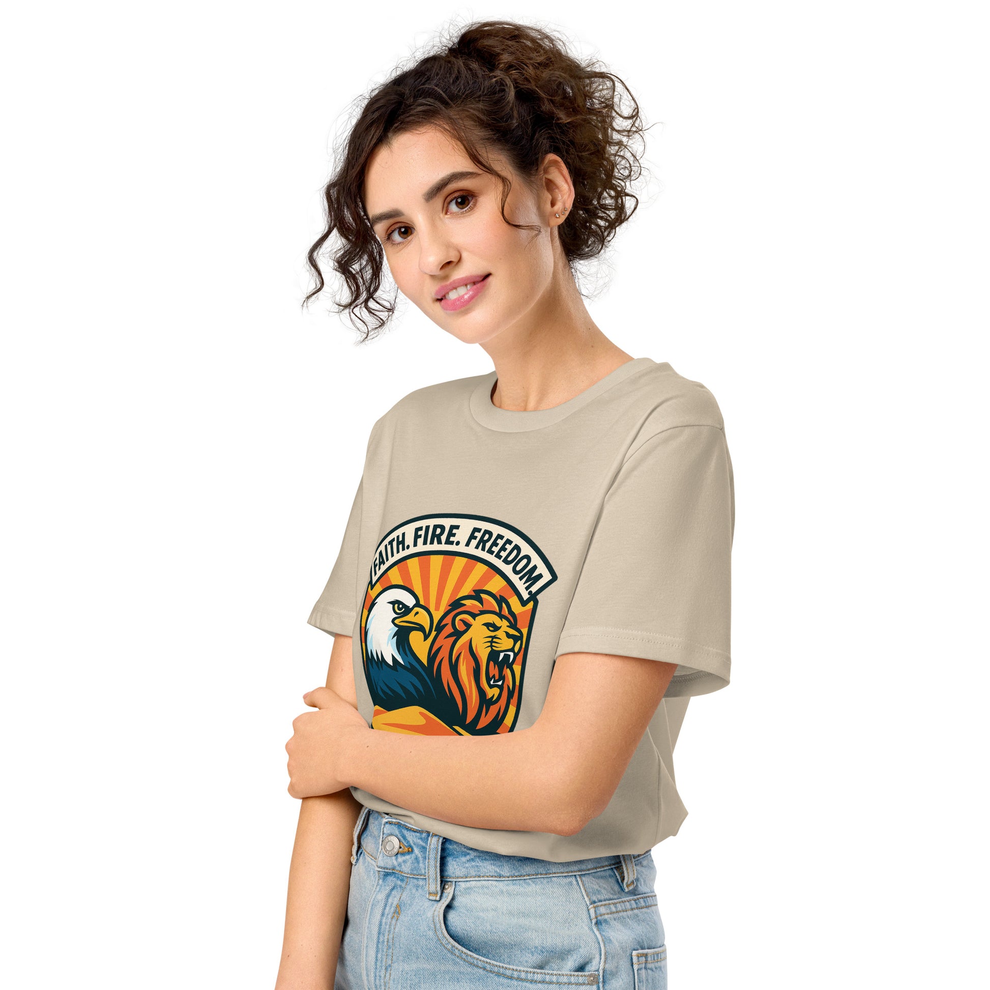Lions Eagles Rise Unisex Organic Mid - Light T-Shirt - American Zionist