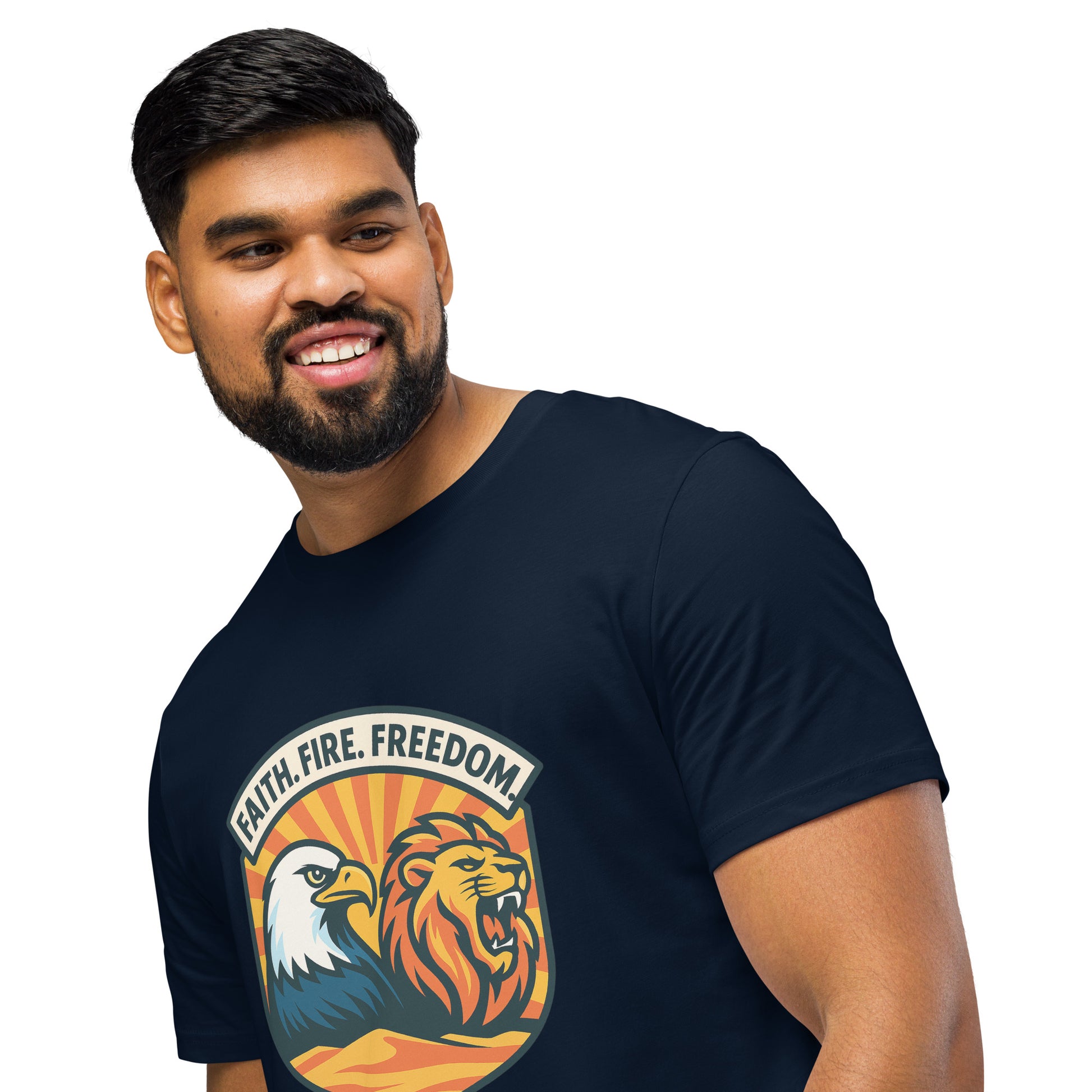 Lions Eagles Rise Unisex Organic Mid - Light T-Shirt - American Zionist