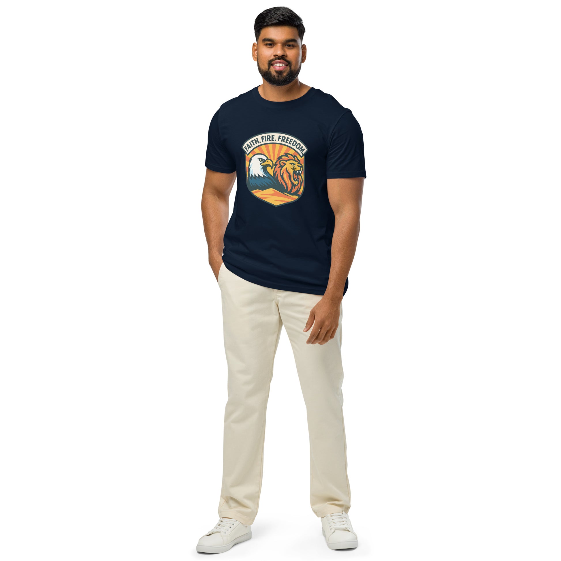 Lions Eagles Rise Unisex Organic Mid - Light T-Shirt - American Zionist