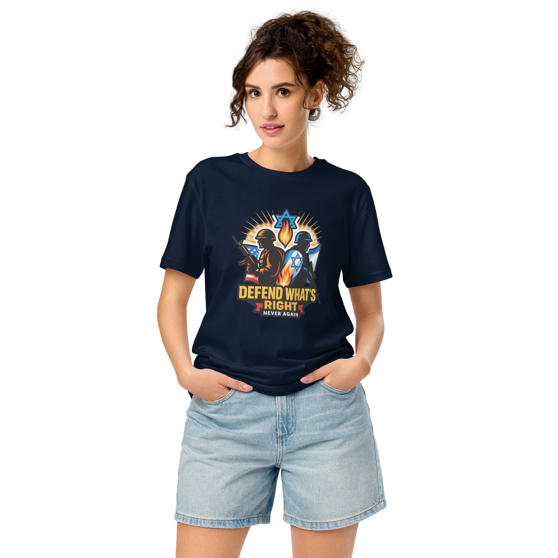 Defend Whats Right Unisex Organic Mid - Light T-Shirt - American Zionist