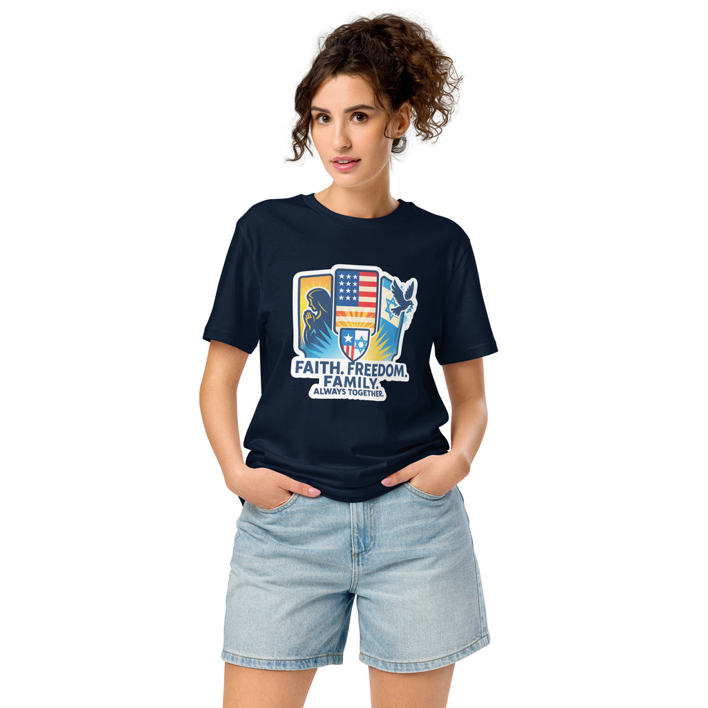 Faith Freedom Family Unisex Organic Mid - Light T-Shirt - American Zionist