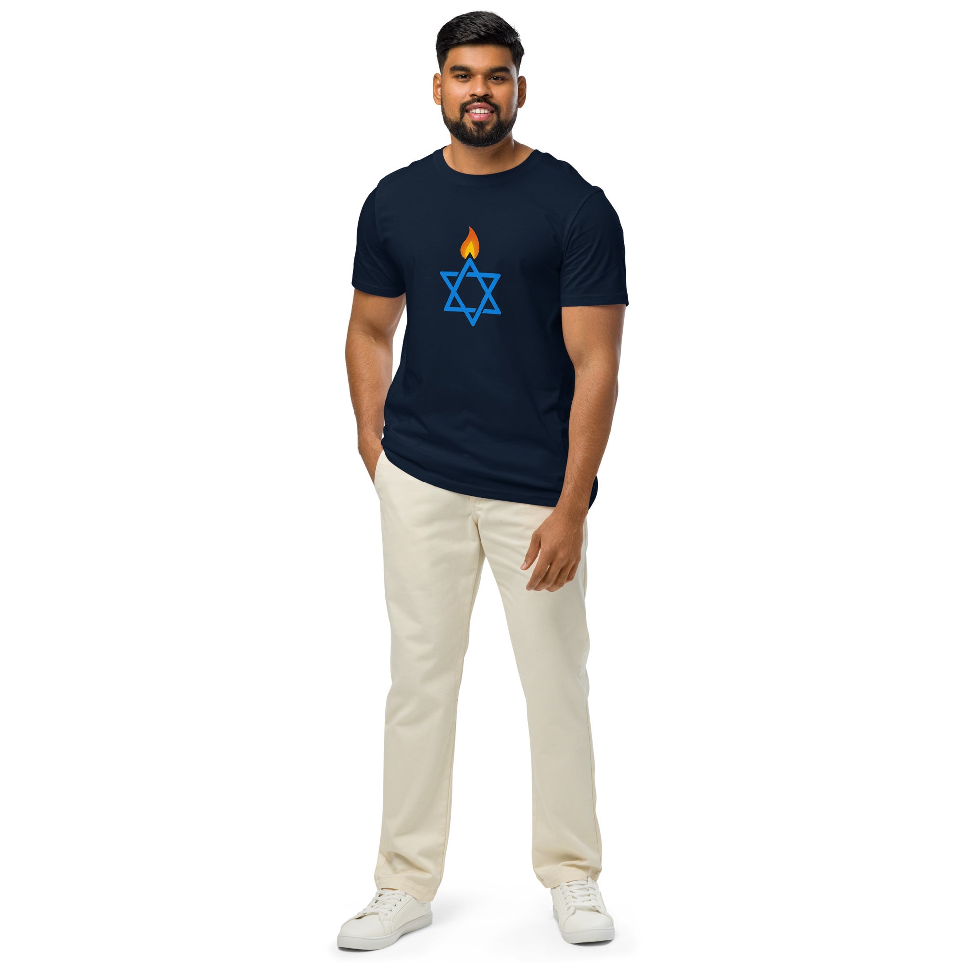 Fire Stars Of David Unisex Organic Mid - Light T-Shirt - American Zionist