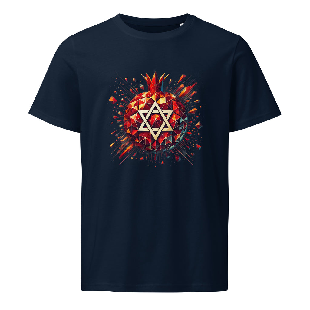 Pomegranate Star of David Unisex Organic Mid - Light T-Shirt - American Zionist