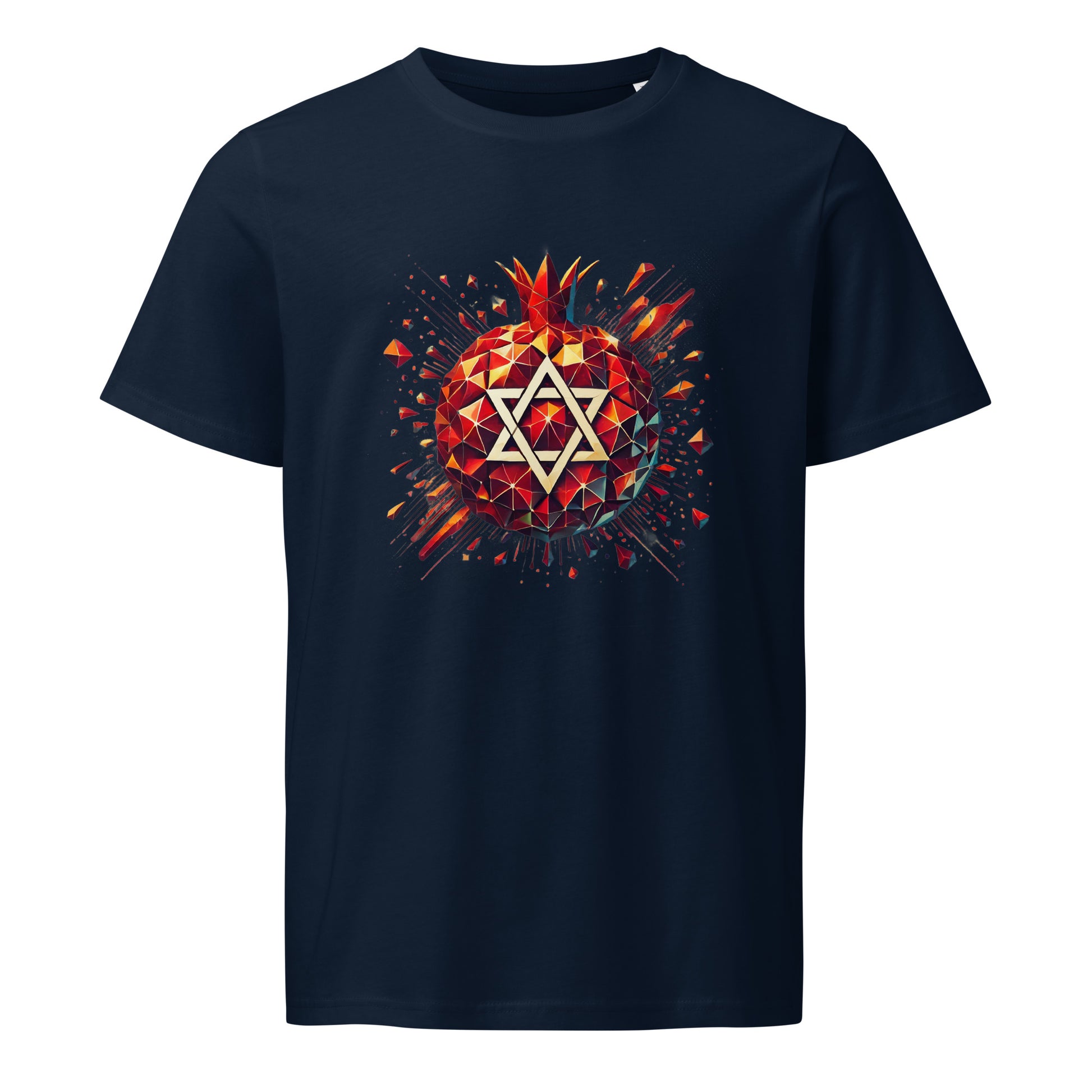 Pomegranate Star of David Unisex Organic Mid - Light T-Shirt - American Zionist