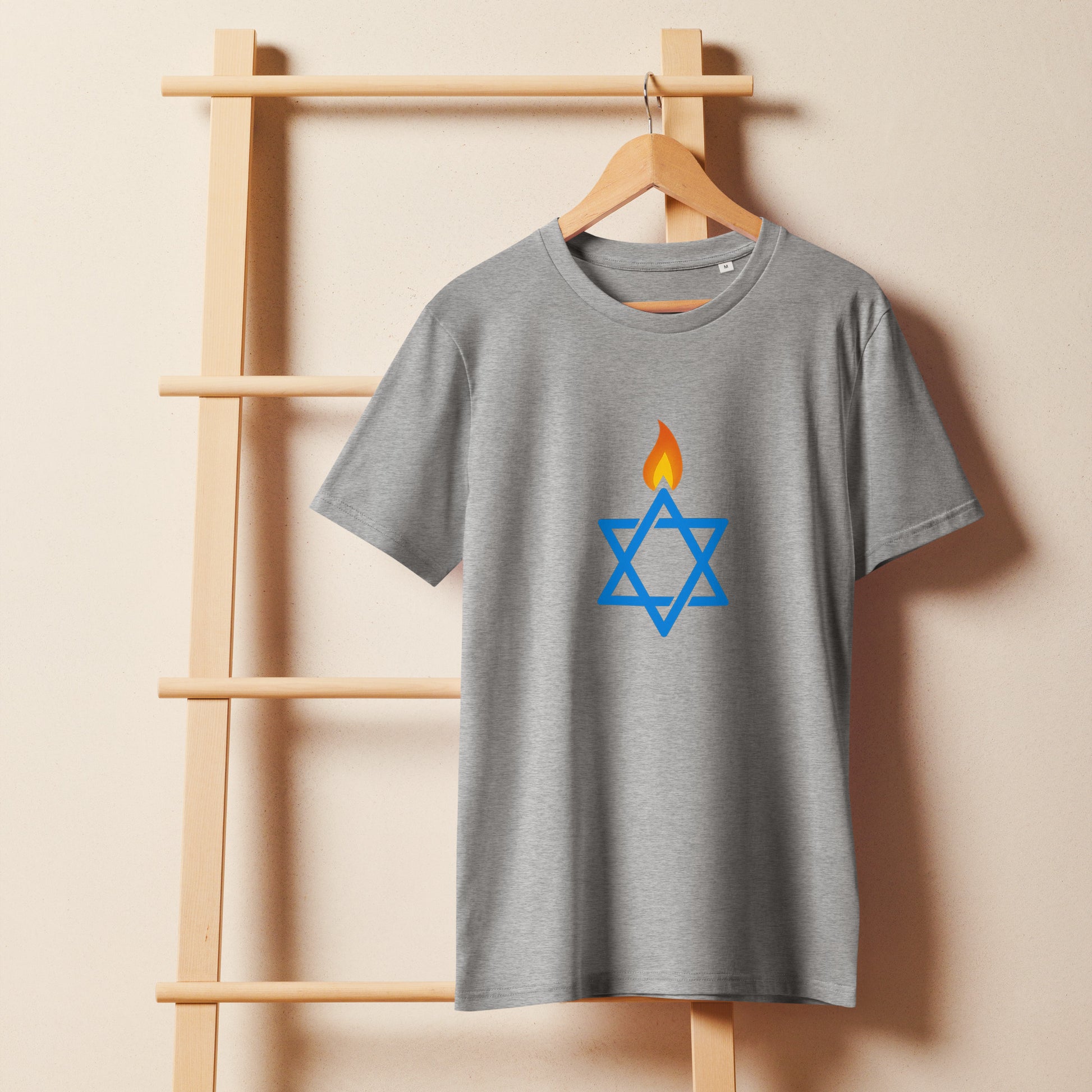 Fire Stars Of David Unisex Organic Mid - Light T-Shirt - American Zionist